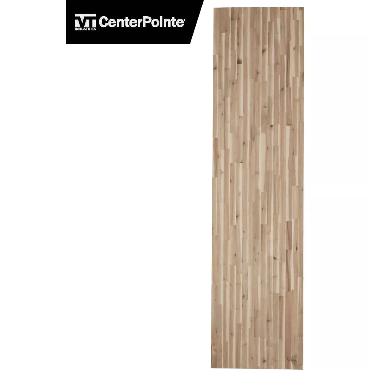 VT Industries CenterPointe 98 In. L x 25 In. D x 1.5 In. T Unfinished Acacia Wood Butcher Block Countertop with Square Edge