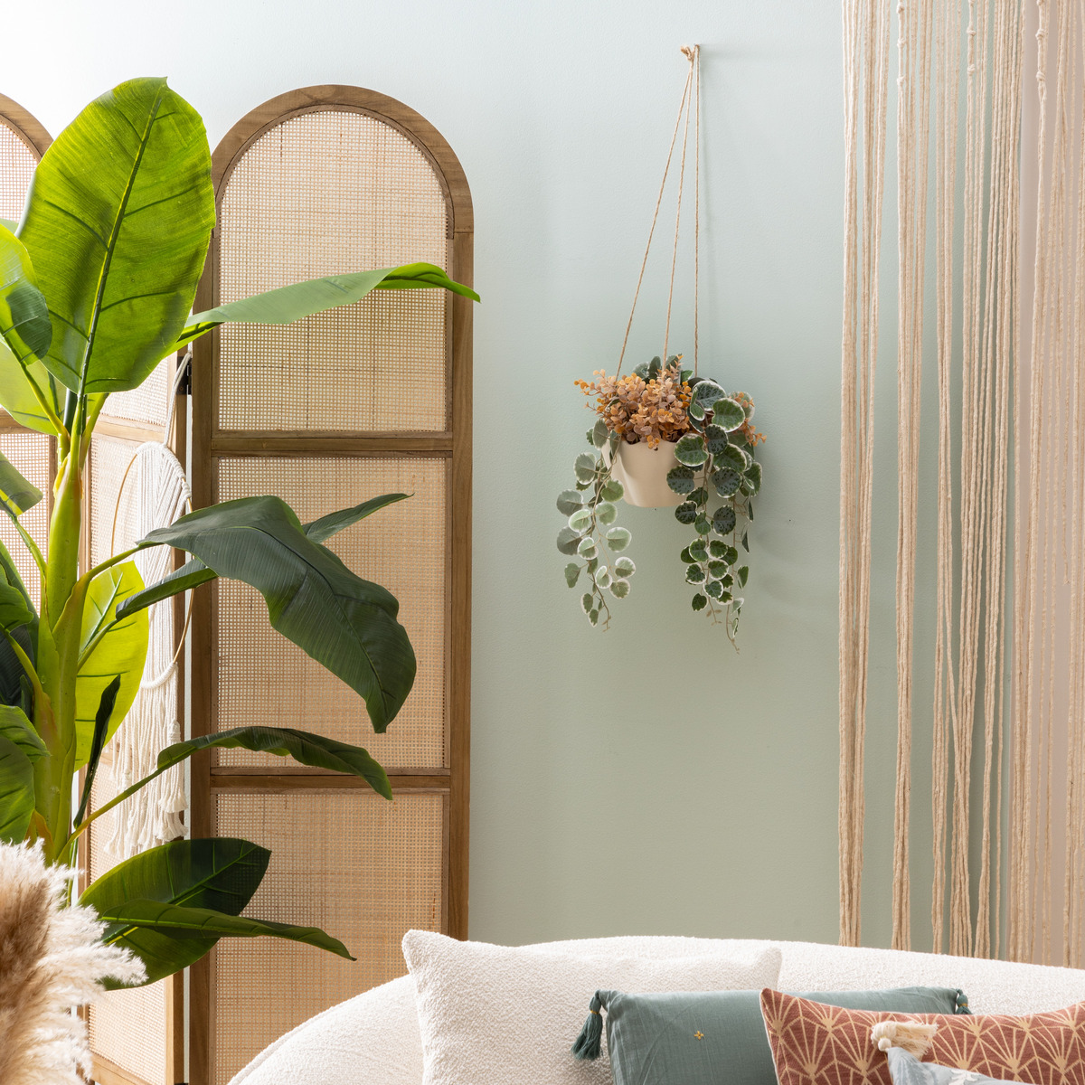 Hanging planter "Wild" Ceramic, White, H.17 cm