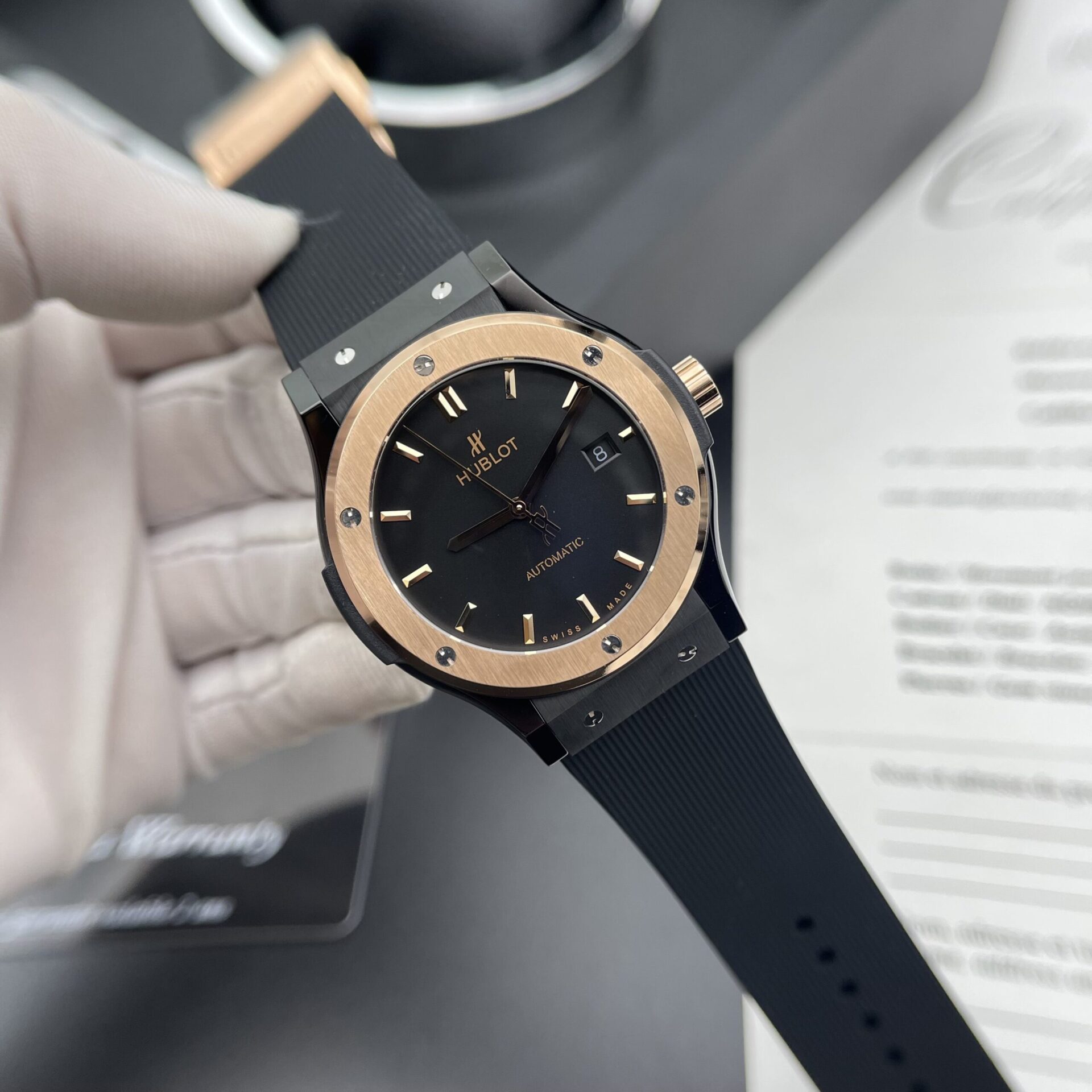 Hublot Fake Watch Classic Fusion Ceramic Rubber Strap HB Factory 42mm - Elite Watch Atelier