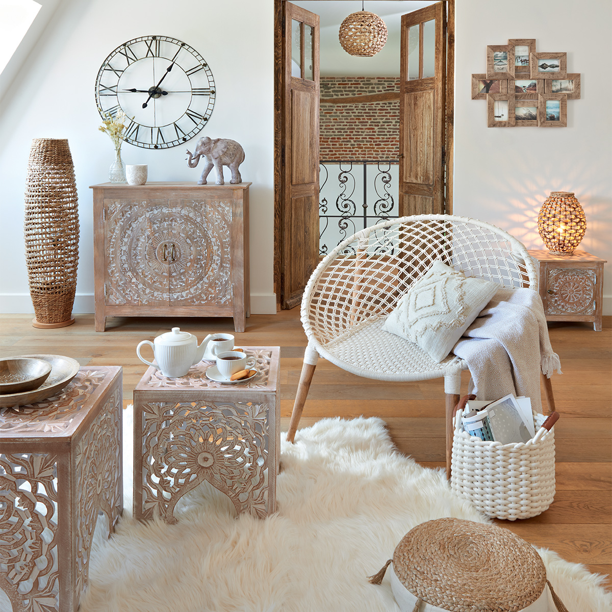 Bedside table "Shirel" Wood, H.44,5 cm