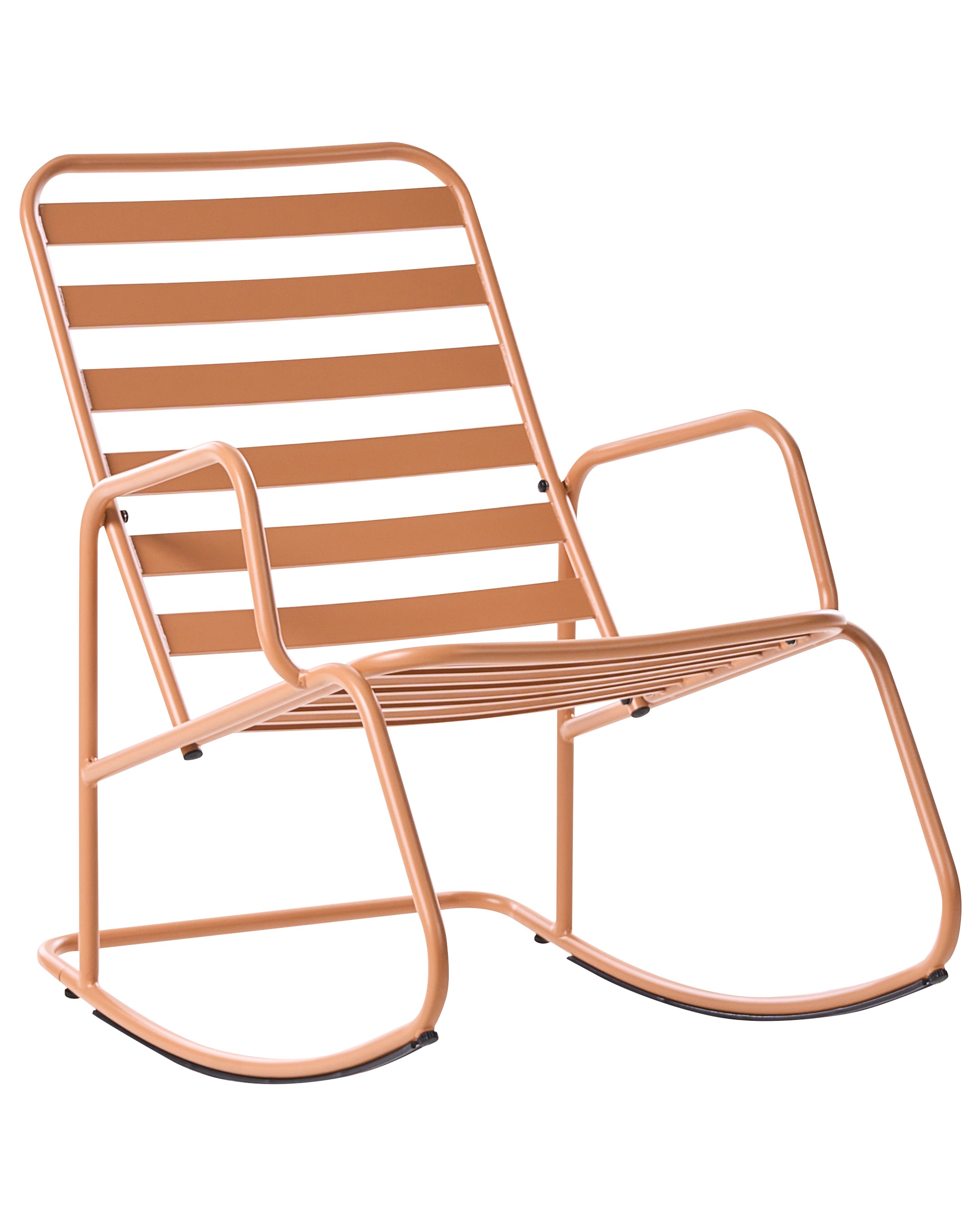 Garden Rocking Chair TURI Metal Golden Brown