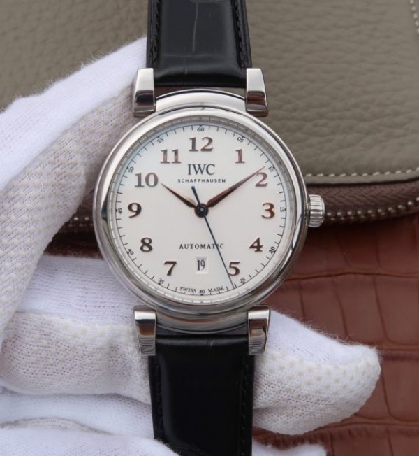 Replica IWC TW Da Vinci IW356601 White Dial Black Leather Strap A2892 - Top club