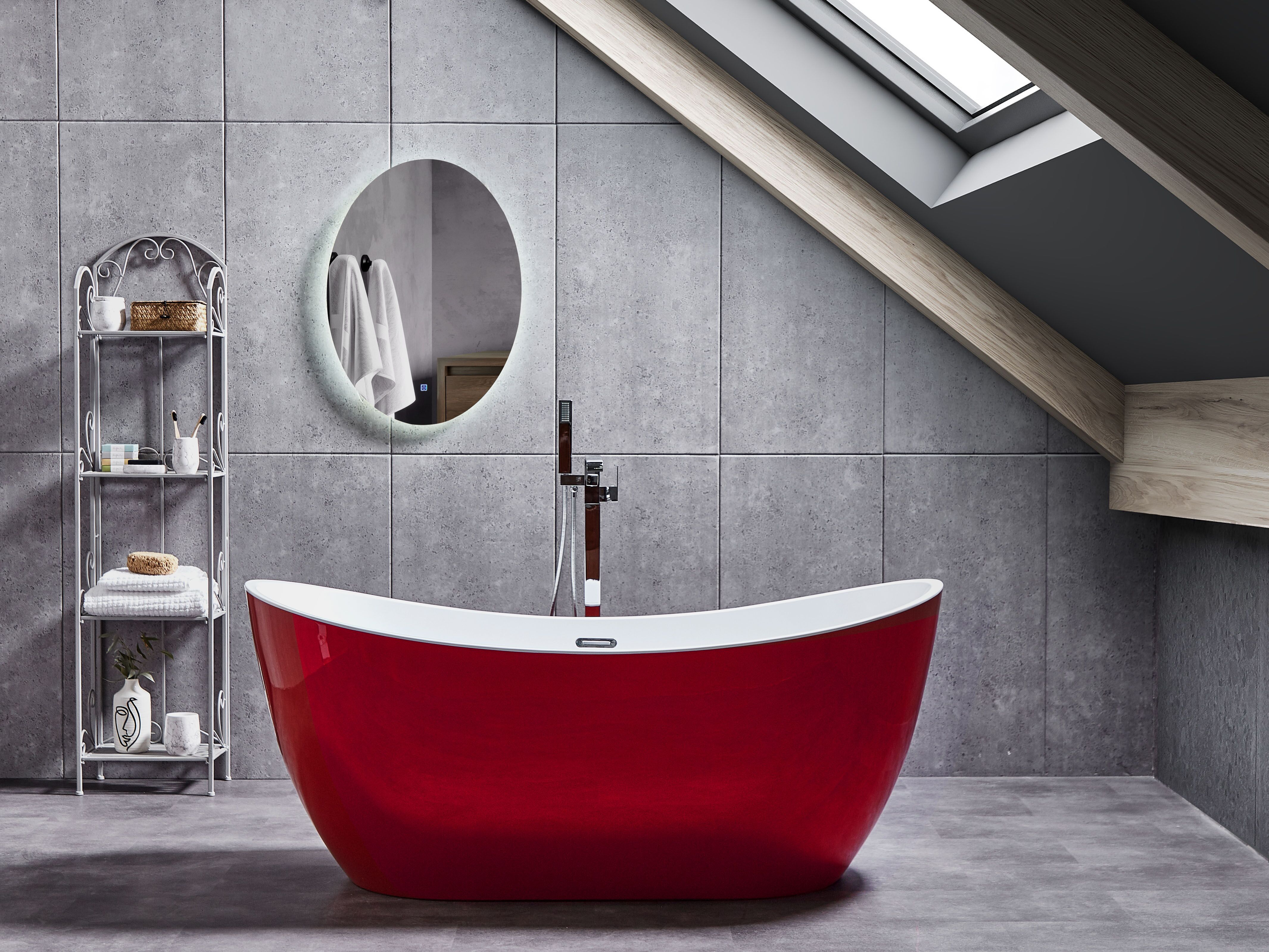 Freestanding Bathtub ANTIGUA 1700 x 770 mm Red