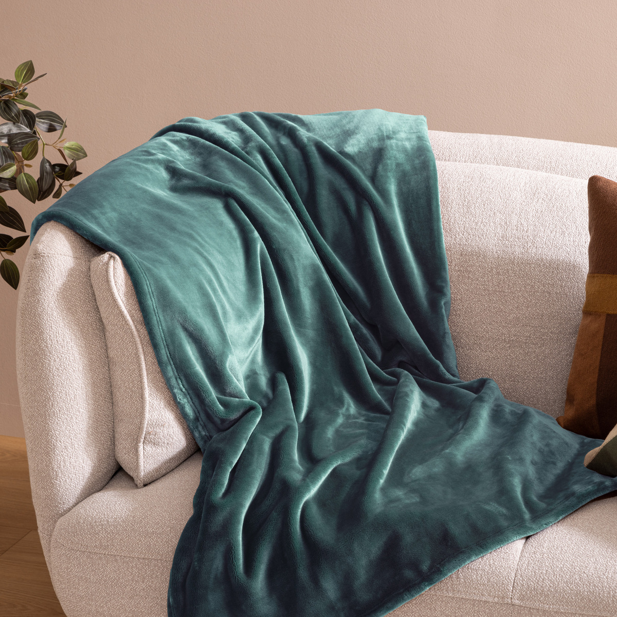 Flannel throw "Cuddly" Blue, 130x180 cm