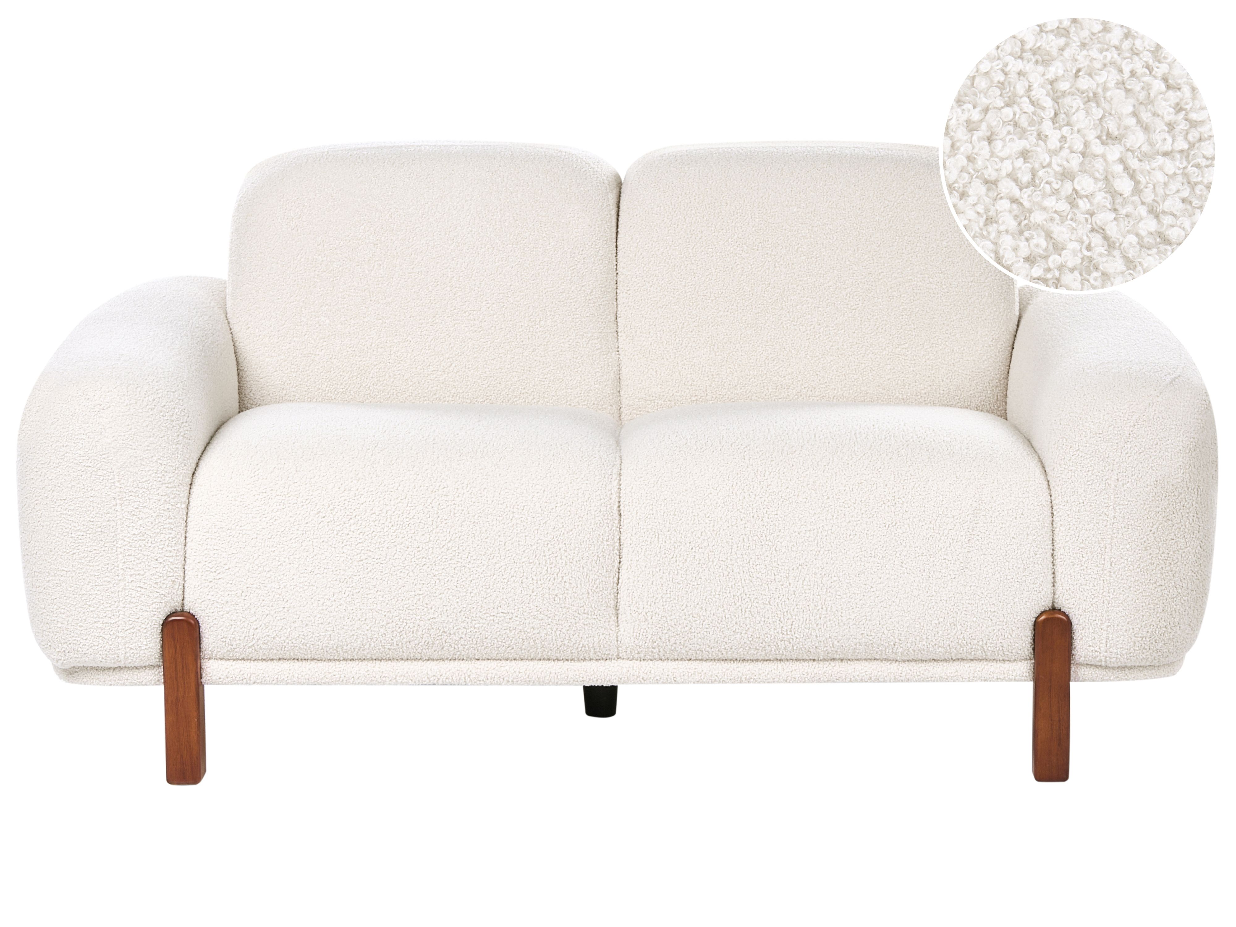 Sofa 2 Seater ODNES Boucle White