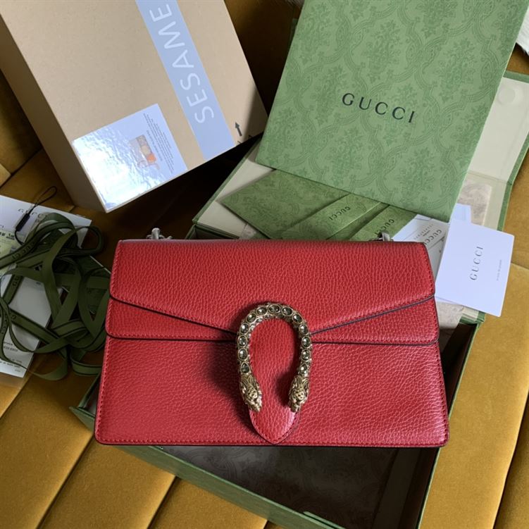 Dionysus leather shoulder bag Hibiscus red metal-free tanned leather – GB1661:1High-quality replica