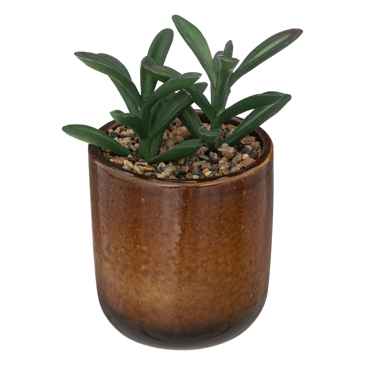 Artificial plant, ceramic pot Mustard yellow, H.16 cm