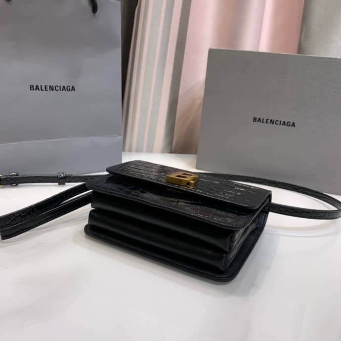 Balenciaga Crocodile Embossed Box Replica Shoulder Bag - Replicaclubs