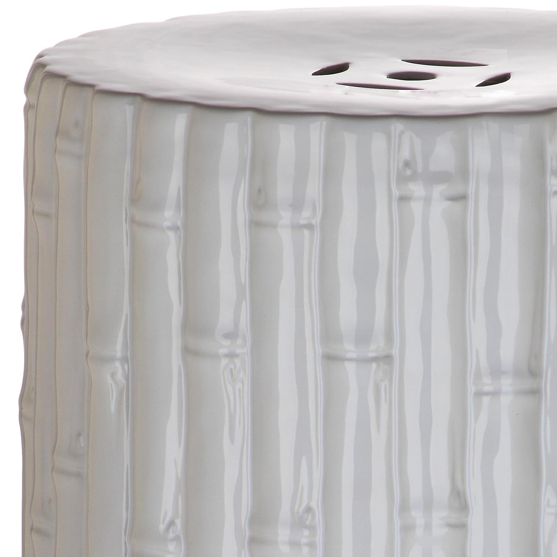 Safavieh Bamboo Texture Indoor/Outdoor Garden Patio Stool, White