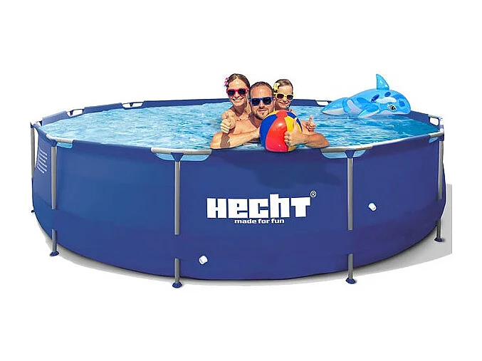 Hecht 3690 BLUESEA Grande Piscine tubulaire hors sol ronde 360x76cm (diamètre X profondeur) de haute qualité