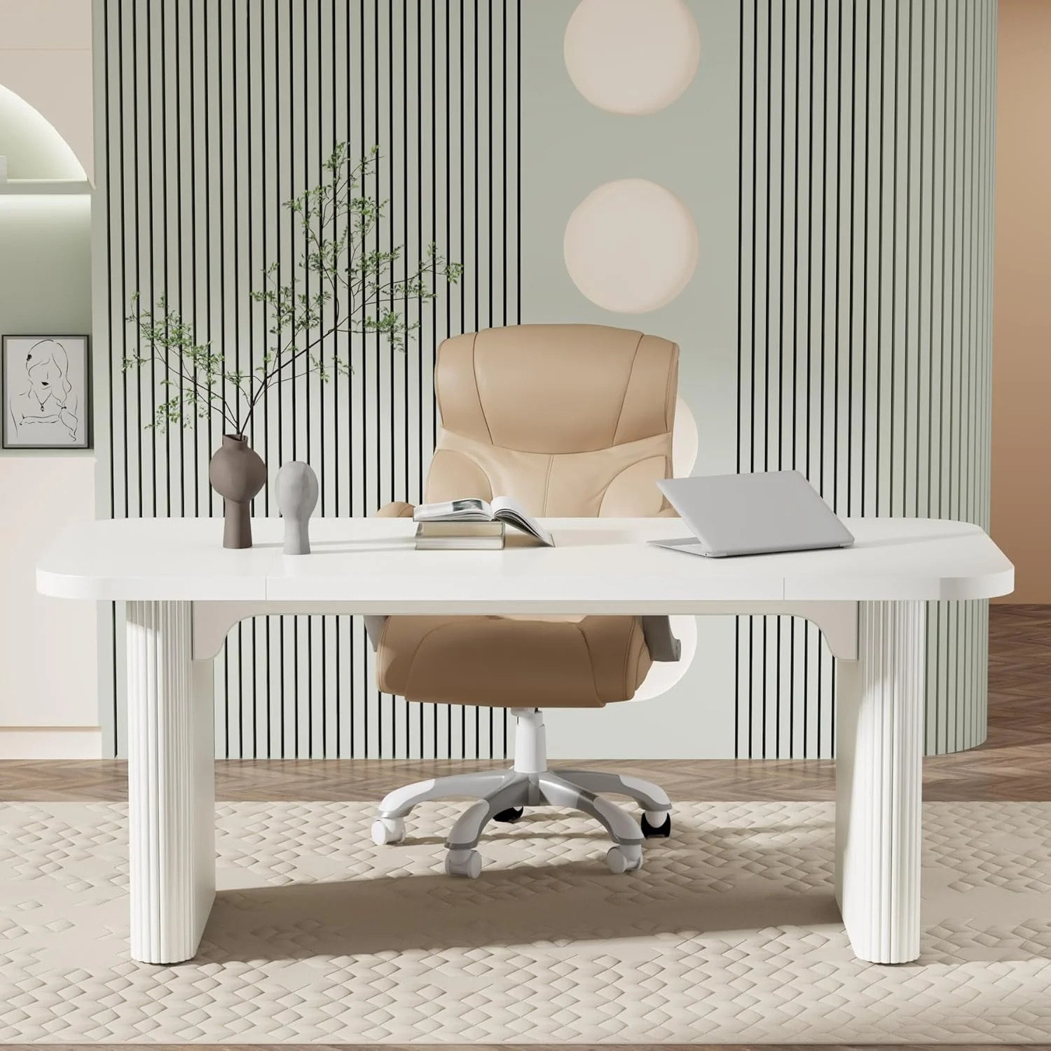Tribesigns 63'' Computer Desk, Simple Rectangular Writing Table for Home Office Study Room Bedroom - Image 14