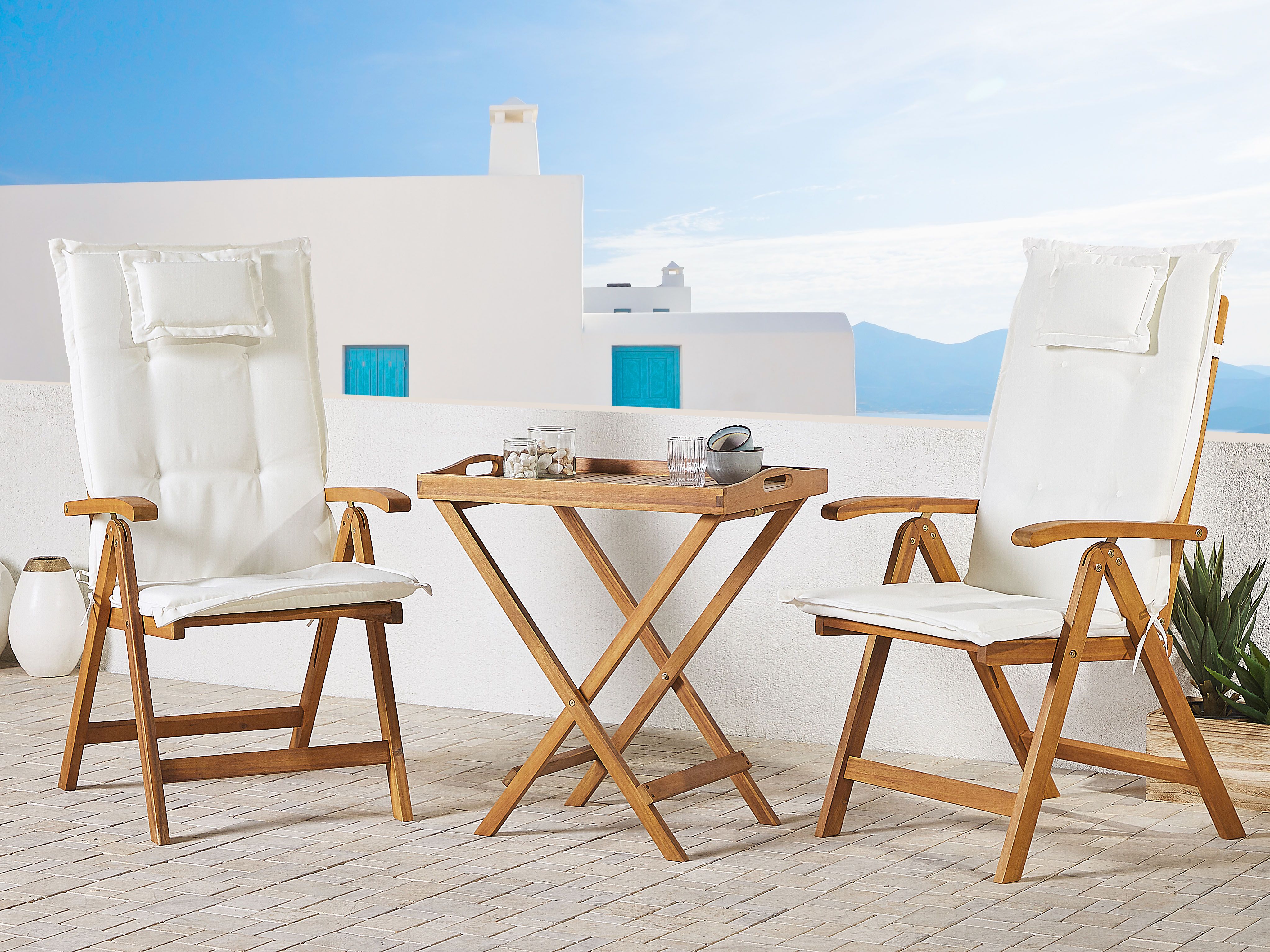 Set of 2 Back/Seat Cushions JAVA/AMANTEA 50 x 70 cm Off-White