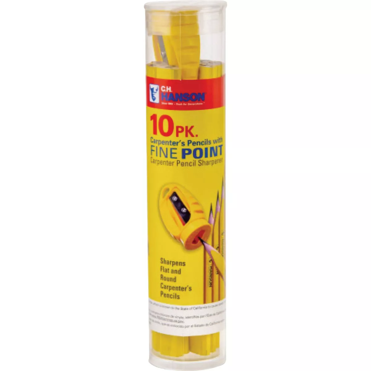 C.H. Hanson Carpenter Pencil (10-Pack) with (1) Sharpener