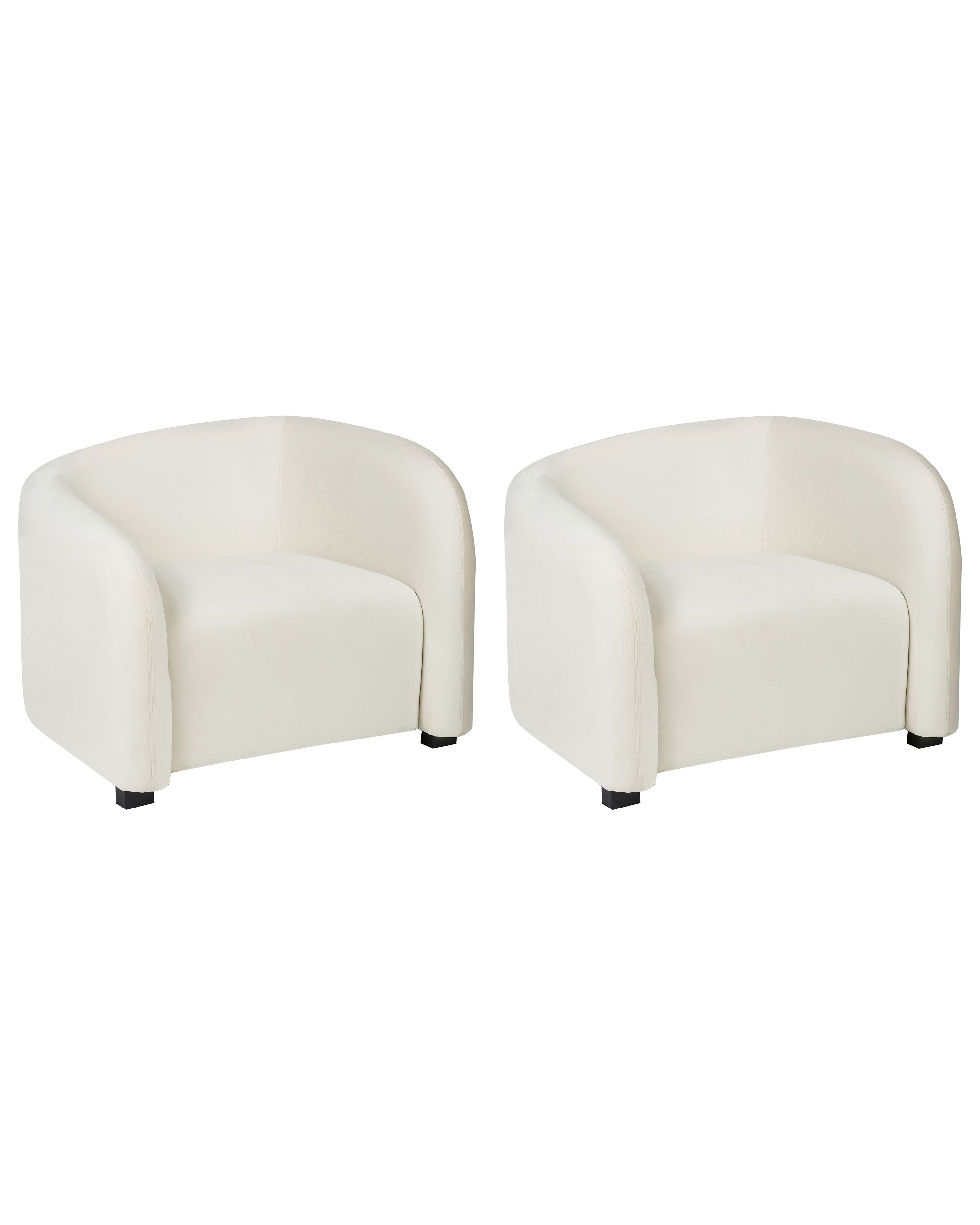 Set of 2 Armchairs VELTADA Velvet Off-White
