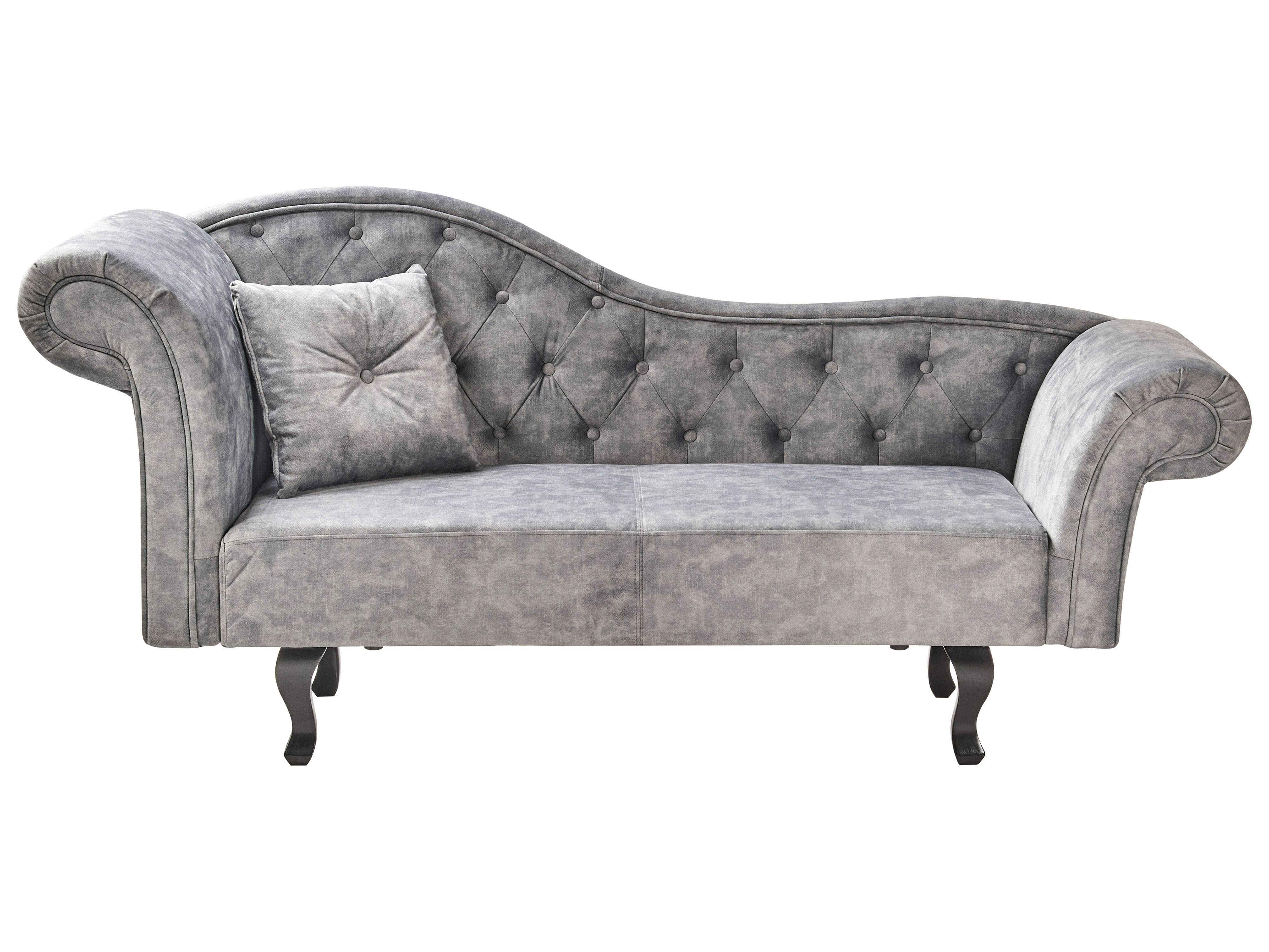 Left-Hand Chaise Lounge LATTES II Velvet Grey
