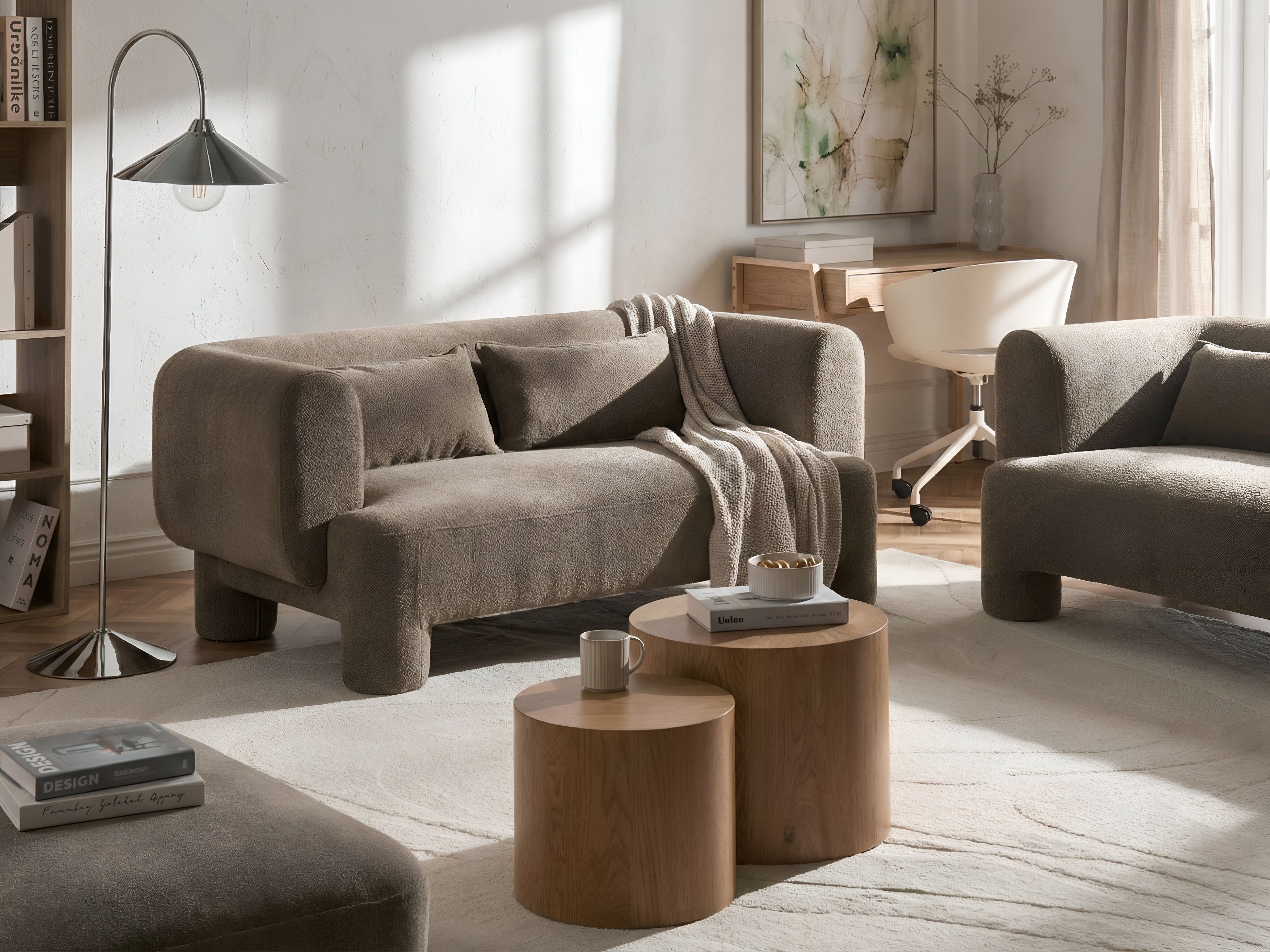 Sofa 3 Seater HOGBO Fabric Brown