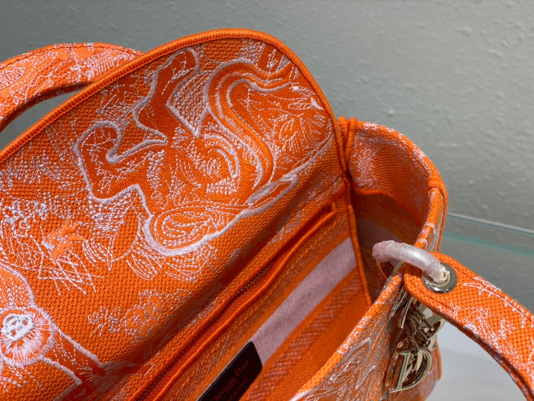 Christian Dior Medium Lady D-Lite Bag Orange, For Women, Women’s Handbags 24cm/9.5in CD M0565OROC_M0571:1High-quality replica