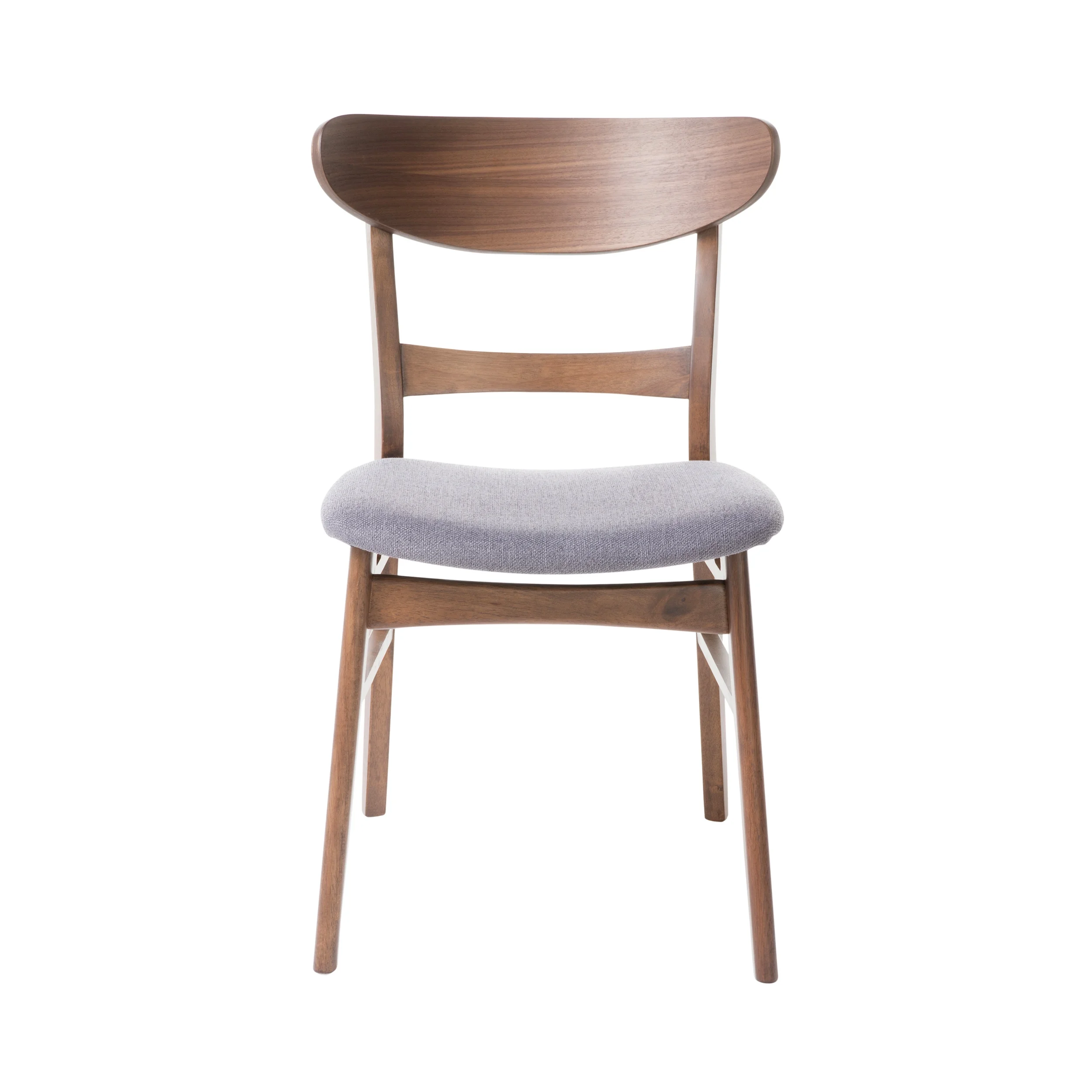 GDFSTUDIO Mid Century Modern Fabric Upholstered Rubberwood Dining Chairs, Set of 2, Dark Gray and Walnut - Image 14