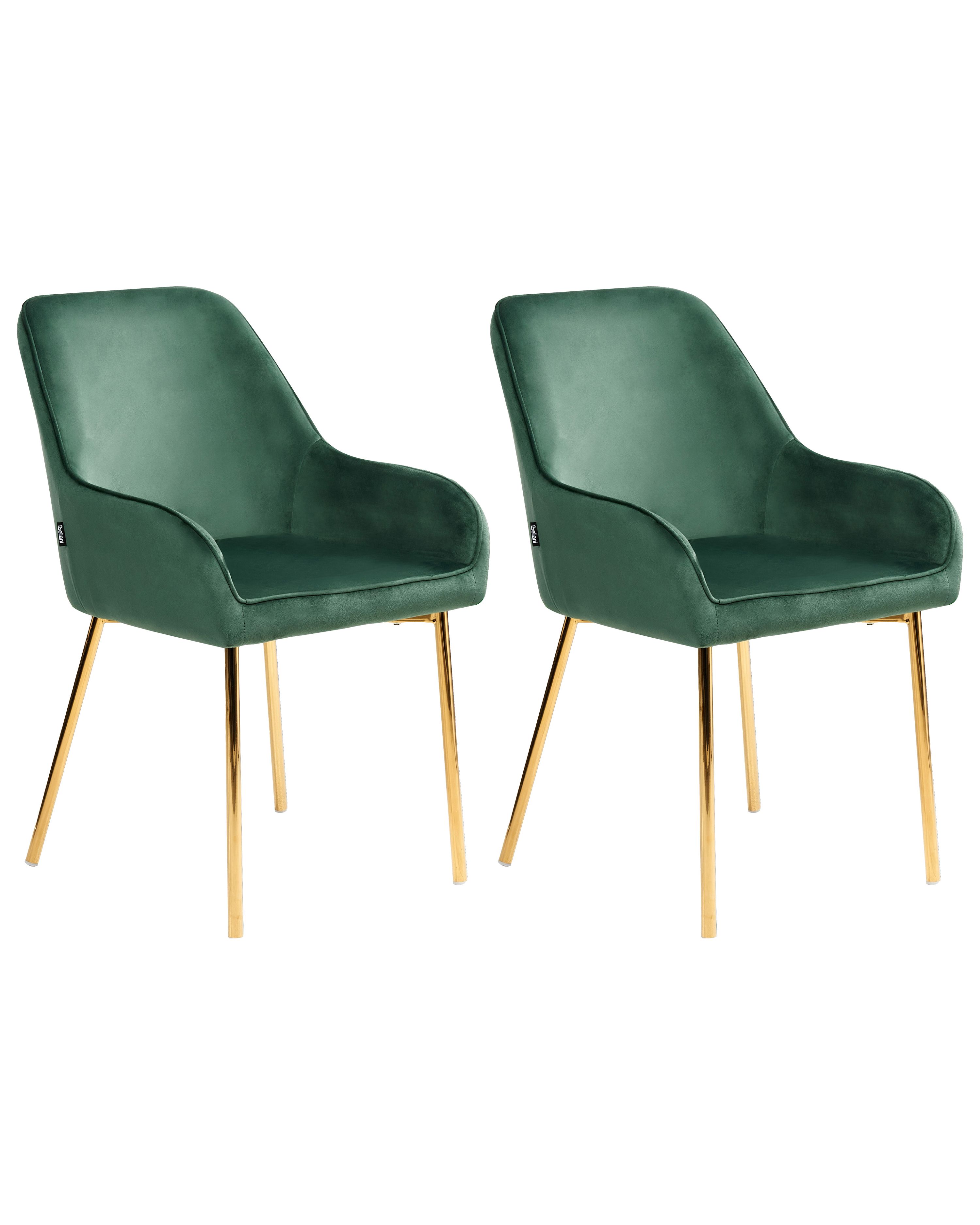 Set of 2 Dining Chairs LOVERNA Velvet Green