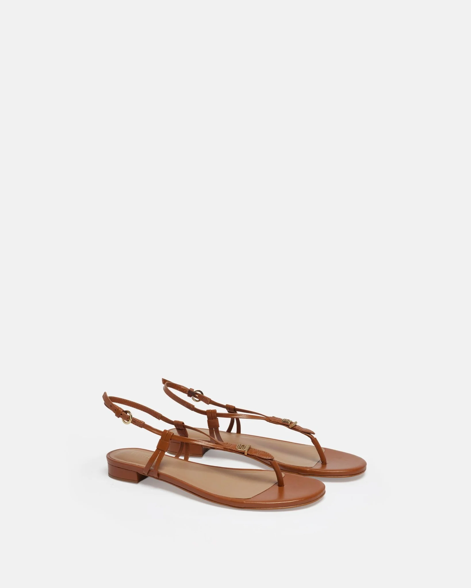 SANDALES KLARIN - En cuir cognac
