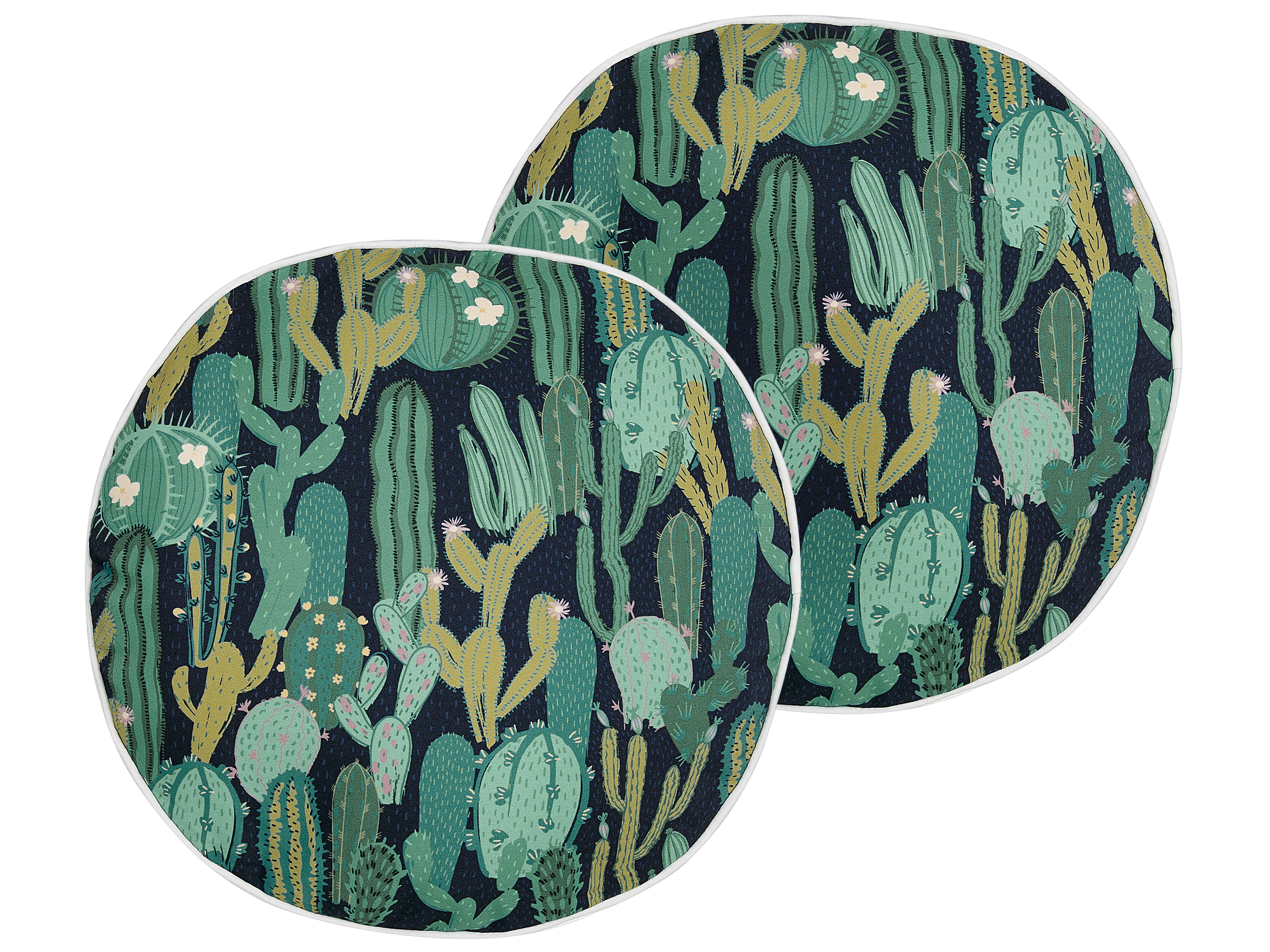 Set of 2 Outdoor Cushions BUSSANA Plant Pattern 40 x 40 cm Green