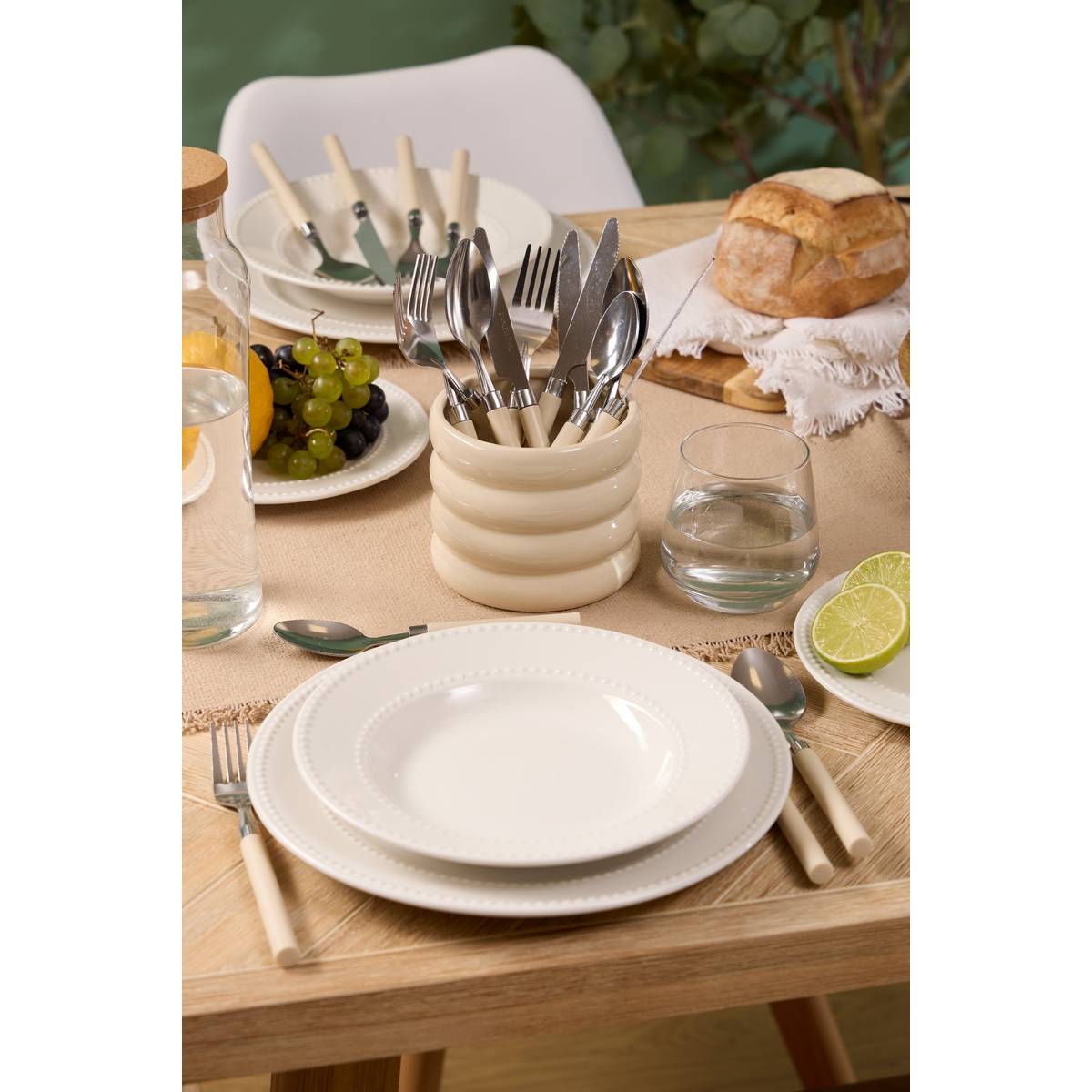 Cutlery Set "Elsa" Dolomite, Cream