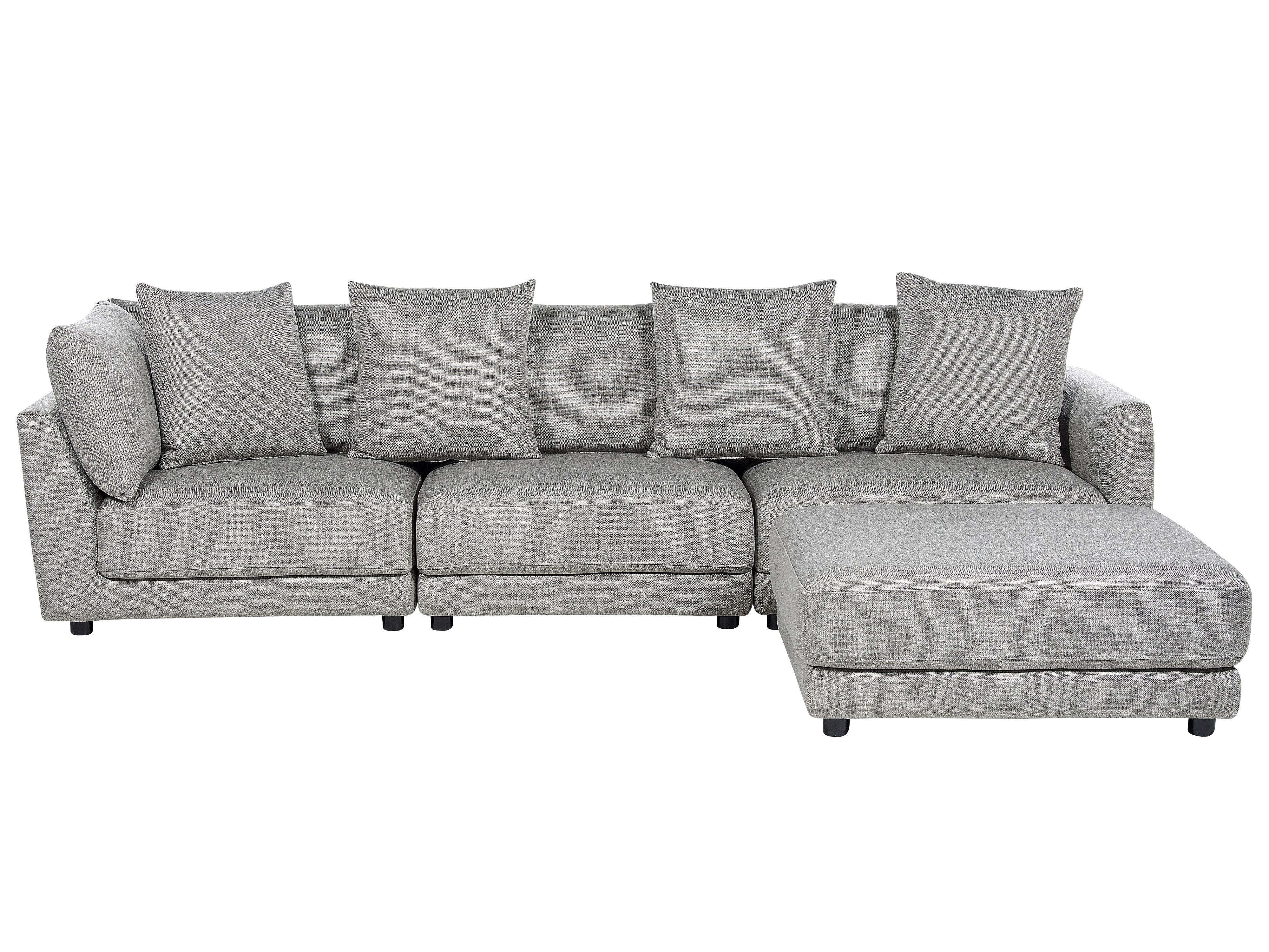 Sofa 3 Seater SIGTUNA Fabric Light Grey with Ottoman