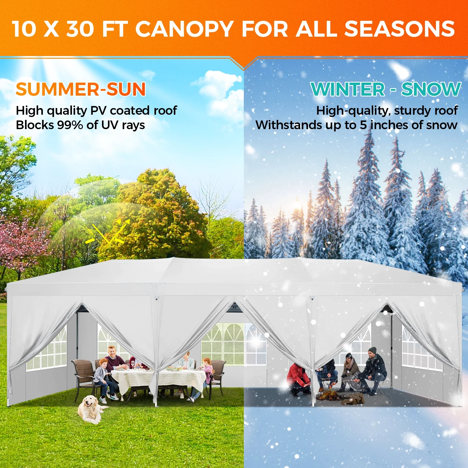 SANOPY 10'x10' EZ Pop Up Canopy Tent Outdoor Party Instant Shelter Portable Folding Beach Canopy with 4 Sandbag & Carrying Bag, Black - Image 41