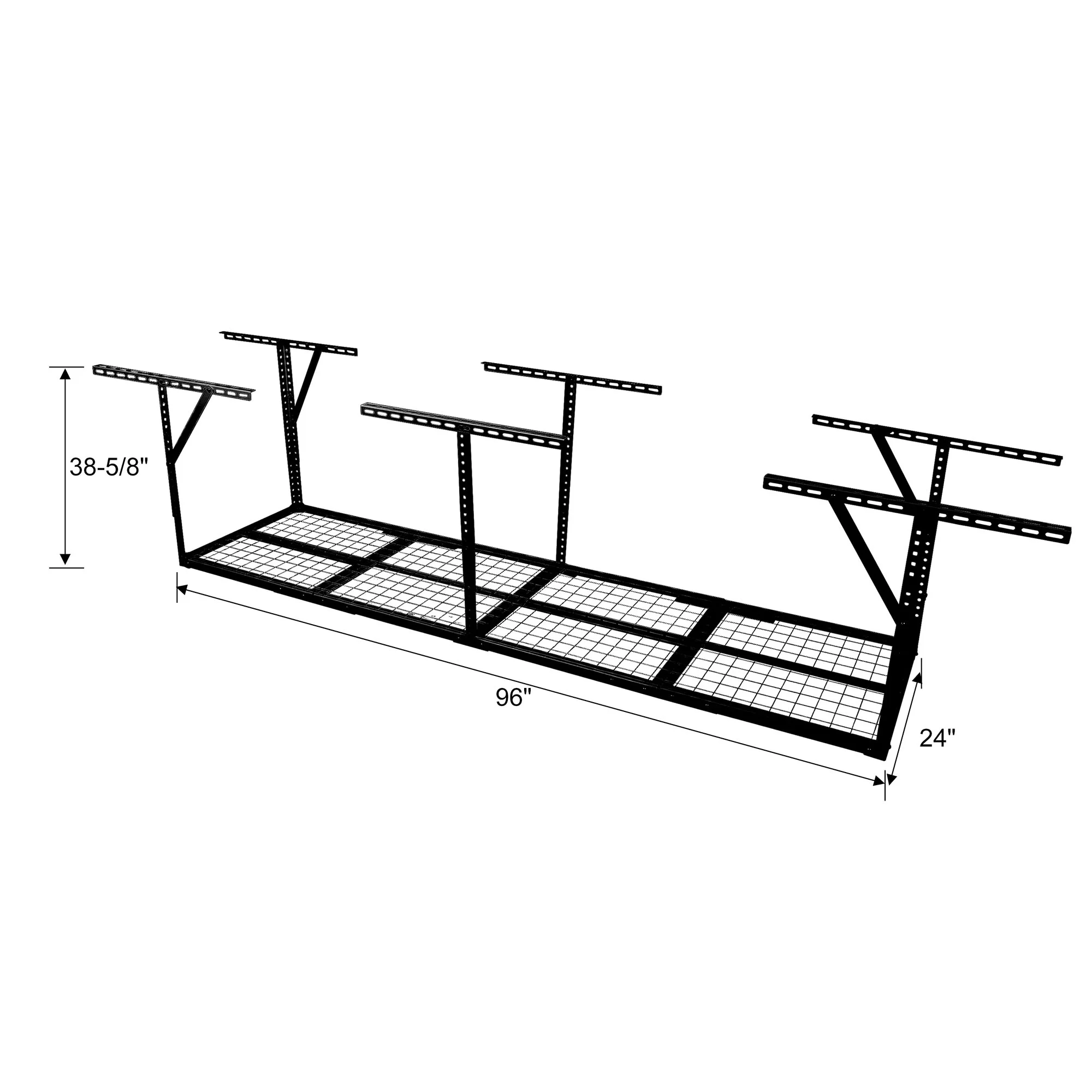 2x8FT Overhead Garage Storage Rack,Adjustable Storage Organization System,Heavy Duty Metal Garage Ceiling Storage Racks,450lbs Weight Capacity - Image 3