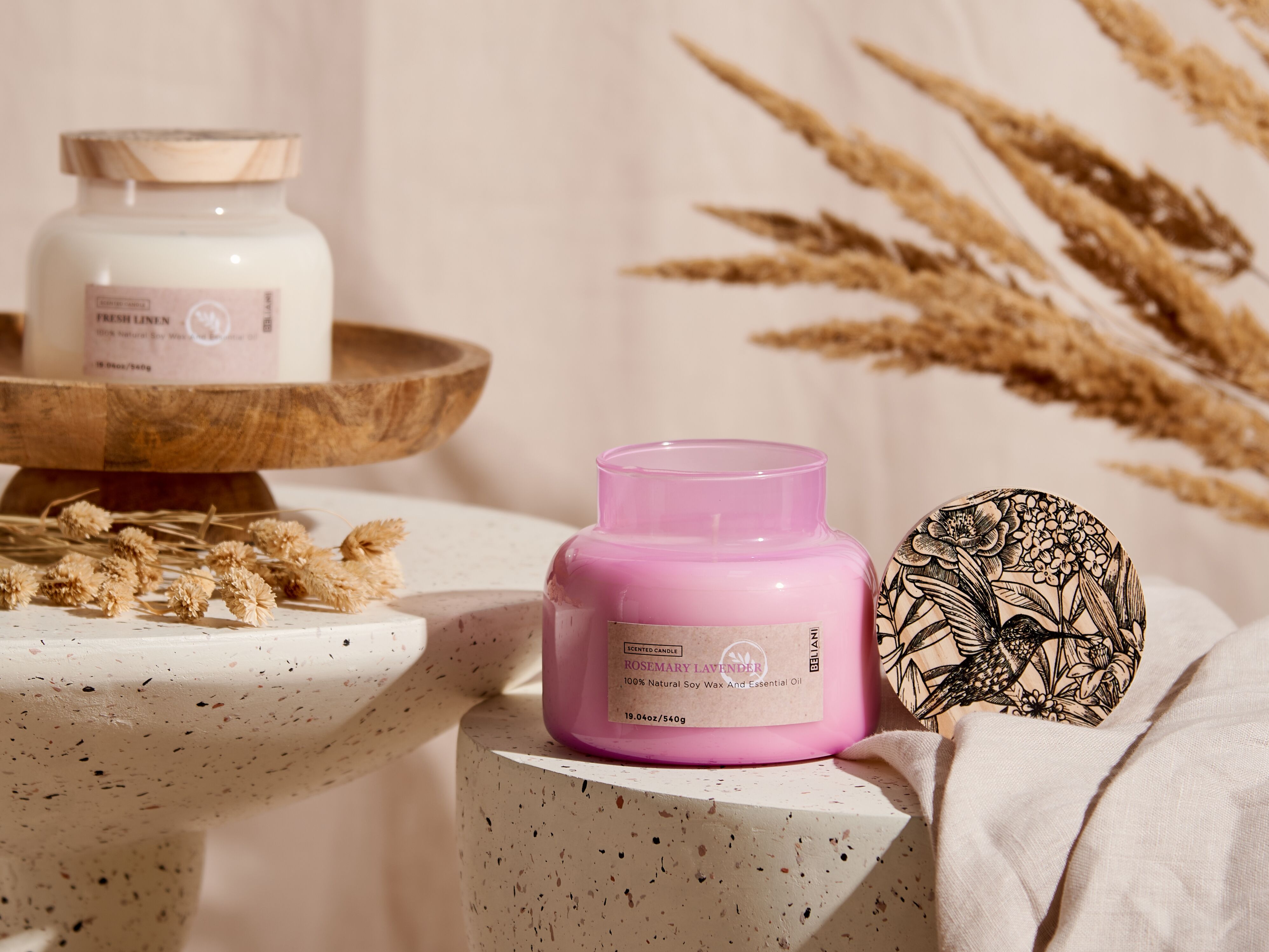 Scented Candle DELIGHT BLISS Soy Wax Fresh Notes