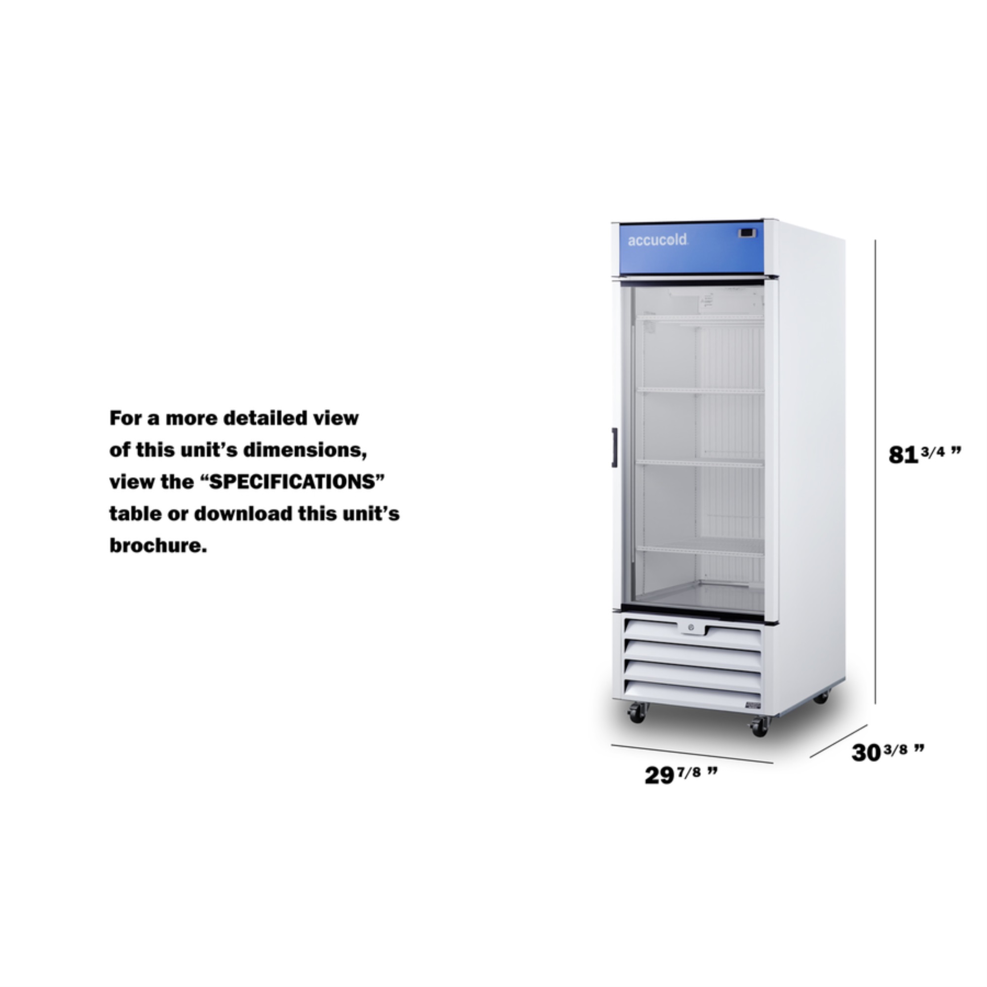 Full-sized glass door commercial display freezer