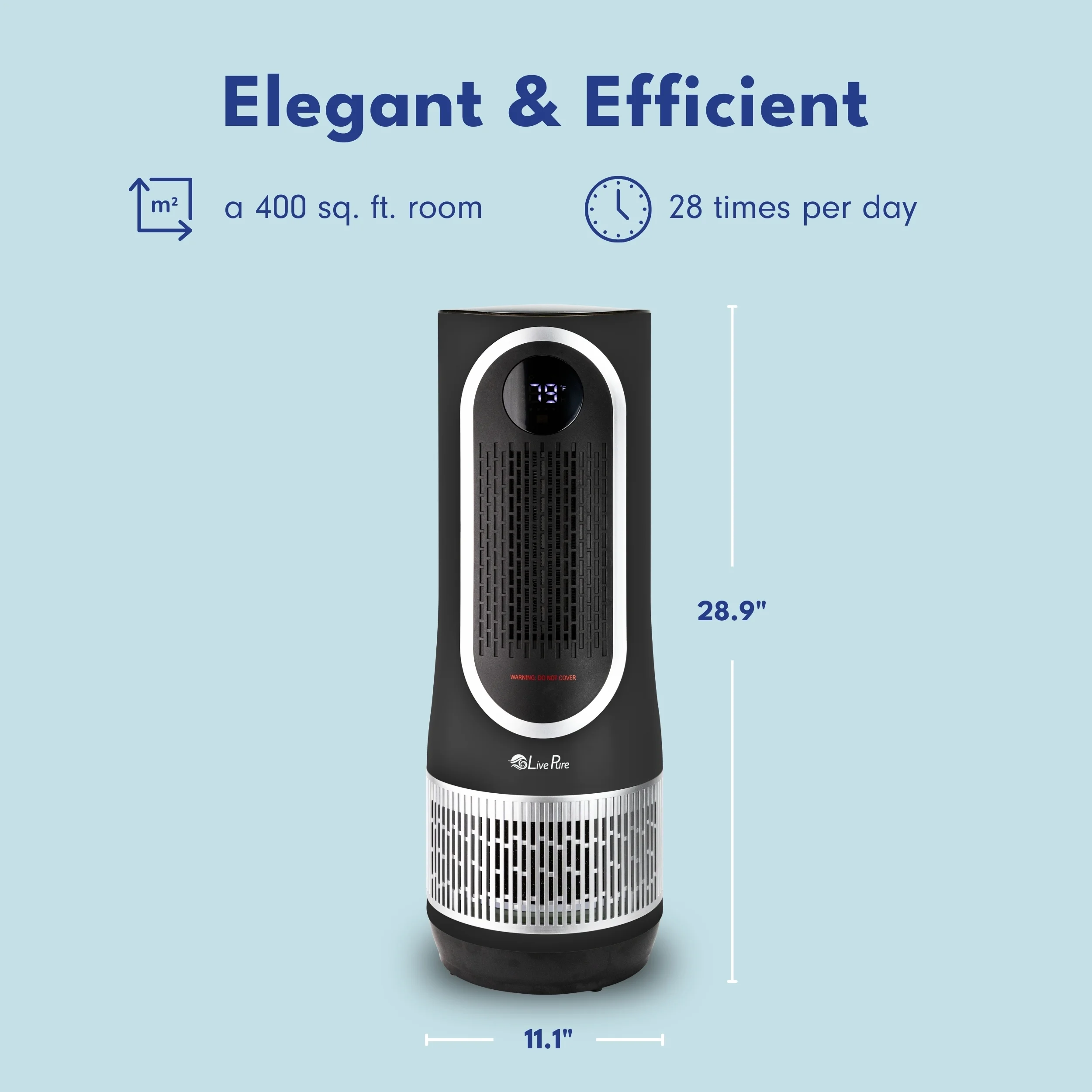 LivePure 3 in 1 Clean Heat Air Purifier/Fan & Heater. Denim Blue - Image 16