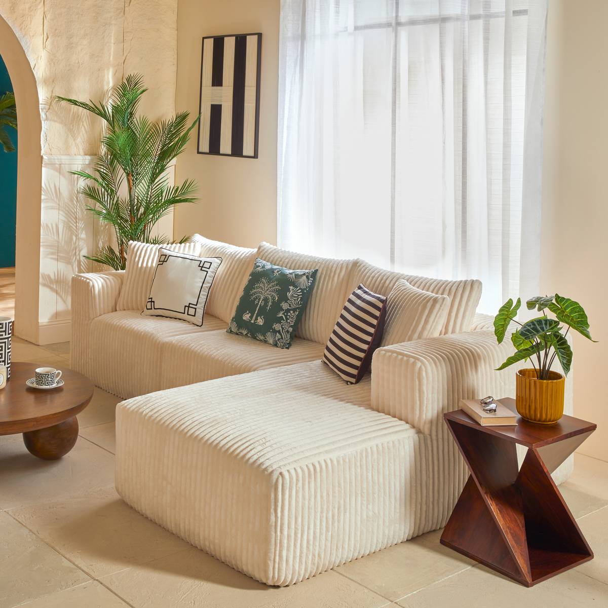 Sofa "Solka" 3-seater, L. 254 cm, Ivory