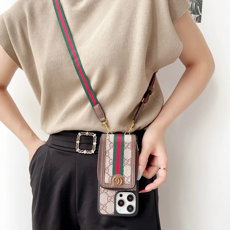 Lou GG Card Holder Chain iPhone Case - Wholesale & Influencer