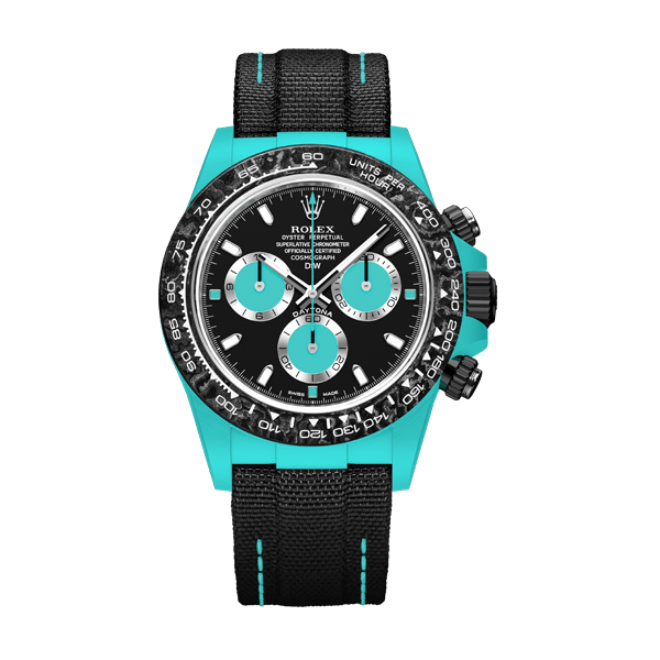 ROLEX Diw Daytona quartz fiber celeste 40mm oyster black(1:1 replica) - Elite Watch Atelier