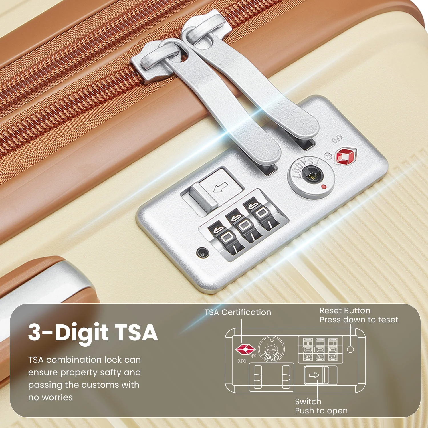 4 Piece Luggage Set, Expandable Lightweight Suitcase Set, PP Materials Travel Luggage with TSA Lock Spinner Wheels, White (14/20/24/28) - Image 30
