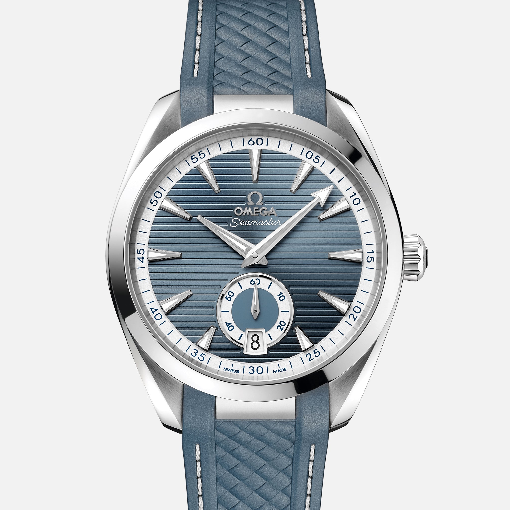 Seamaster Aqua Terra 150M Co?Axial Master Chronometer Small Seconds 41mm Steel Blue Dial On Rubber Strap(1:1 replica) - Elite Watch Atelier