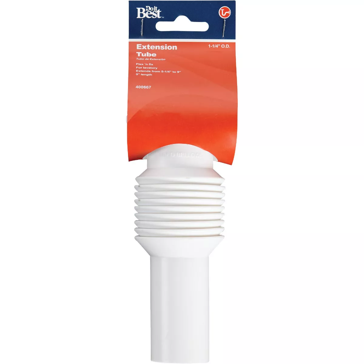 Do it Best 1-1/4 In. x 9 In. White Plastic Extension Tube