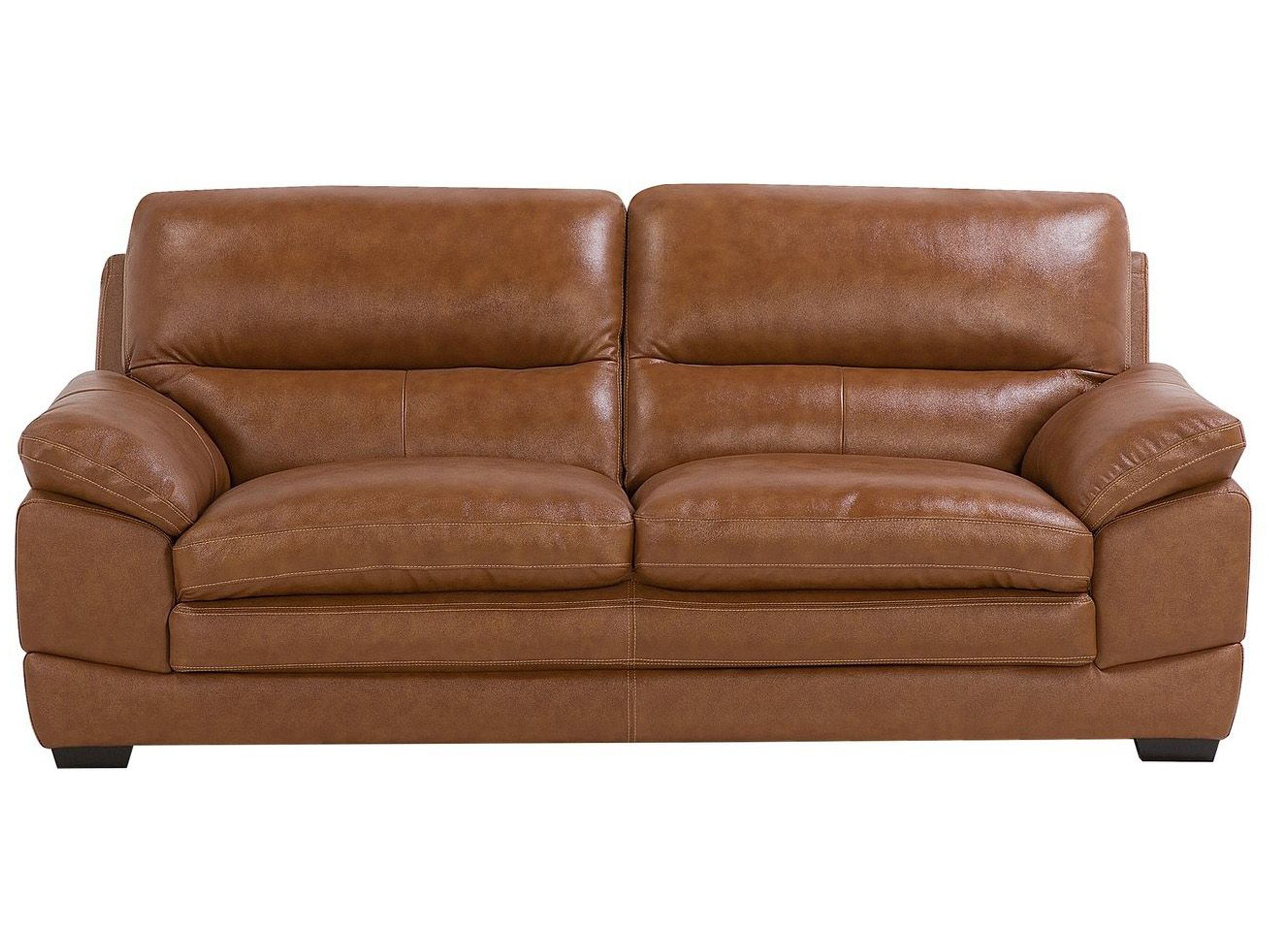 Sofa 3 Seater HORTEN Leather Golden Brown