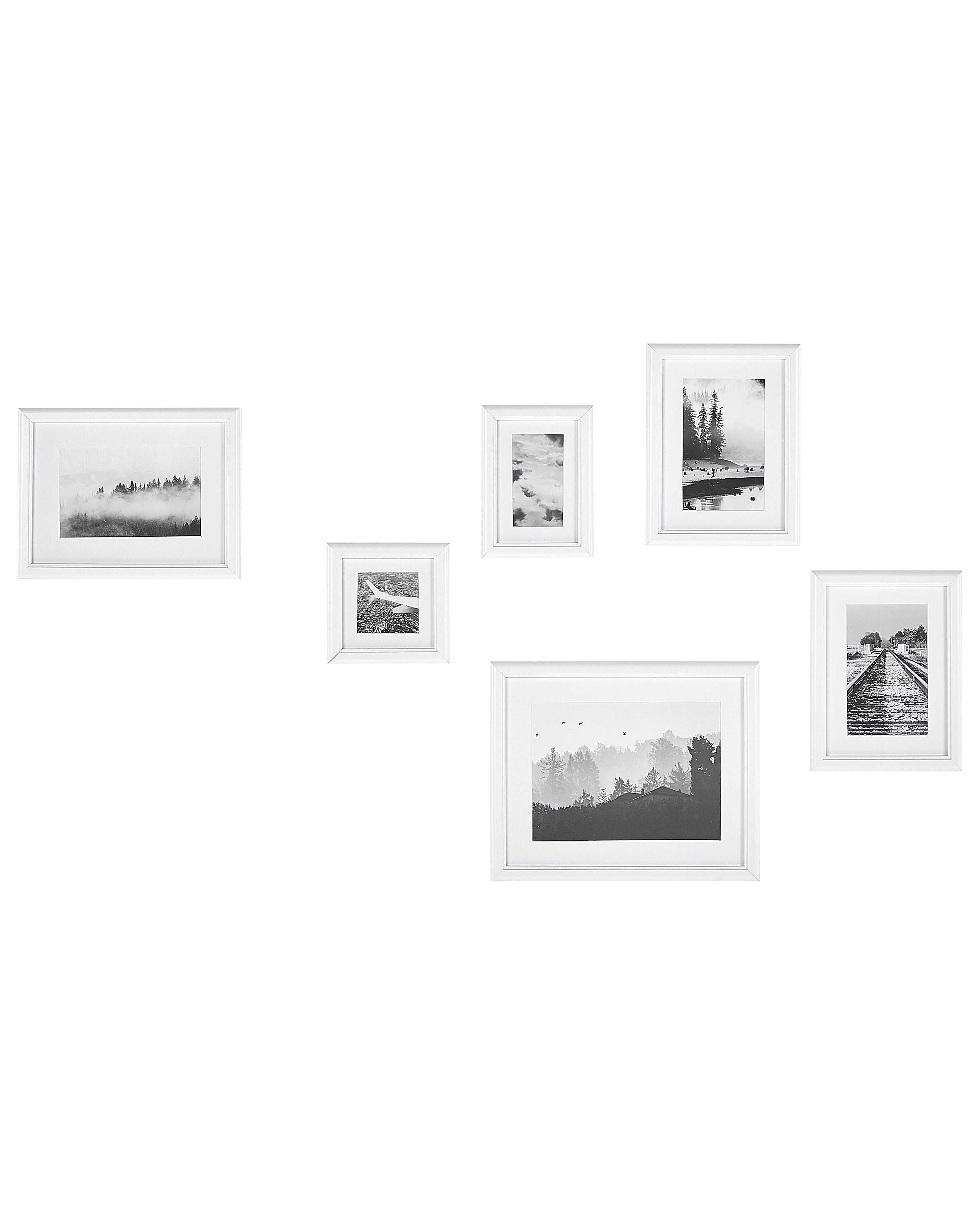 Set of 6 Photo Frames ZINARE Landscape White