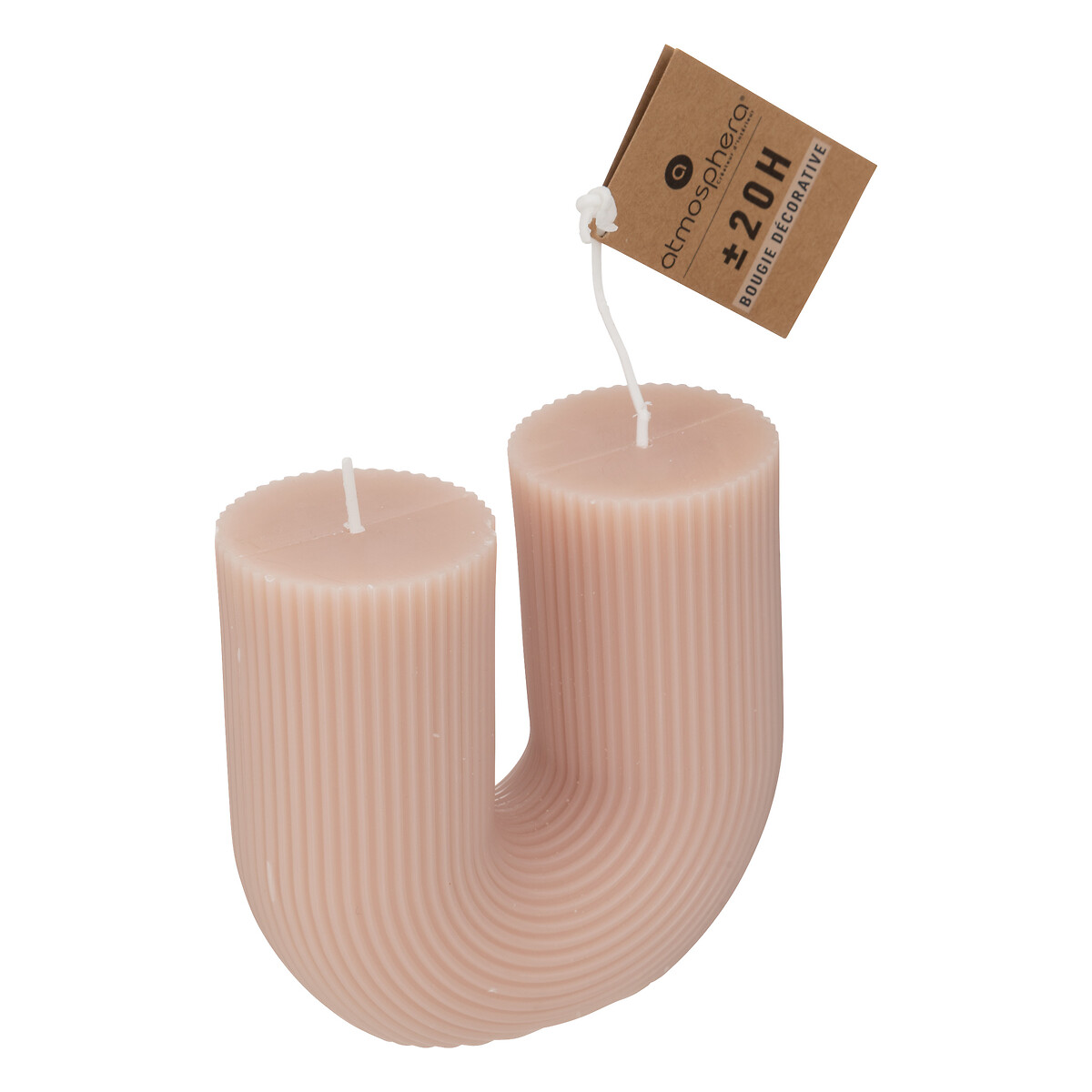U-shaped candle "Demi" Pink, 400g