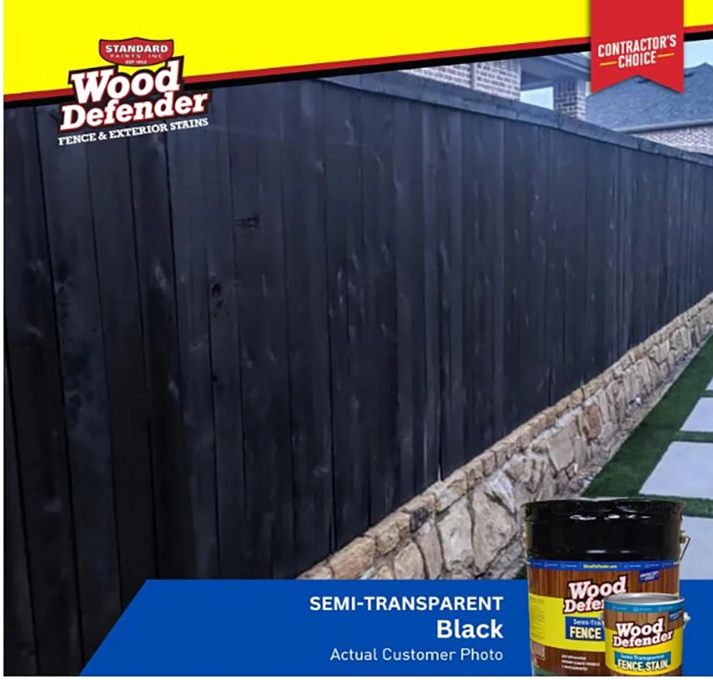 Wood Defender Semi-Transparent Fence Stain BLACK 5-gallon
