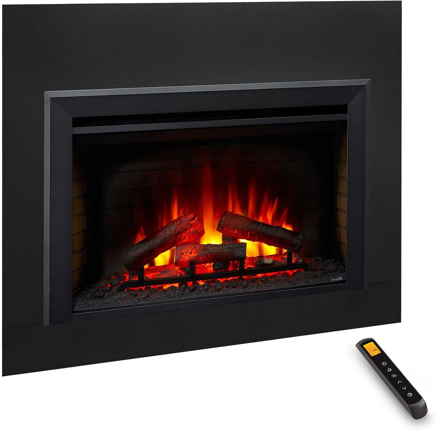 SimpliFire 35-Inch Electric Fireplace Insert, Large Black Surround, 44
