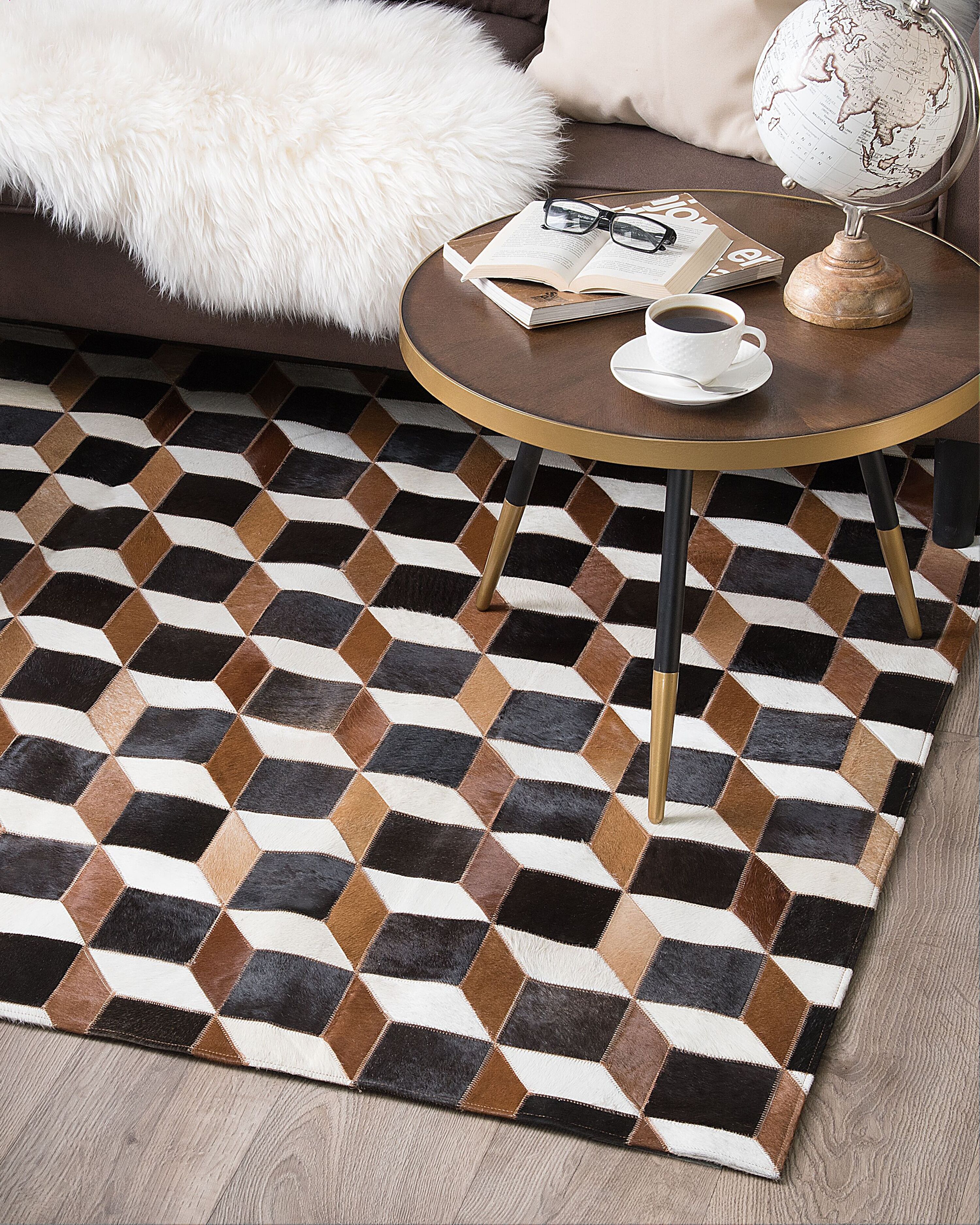 Rug ALPKOY Brown 140 x 200 cm Leather