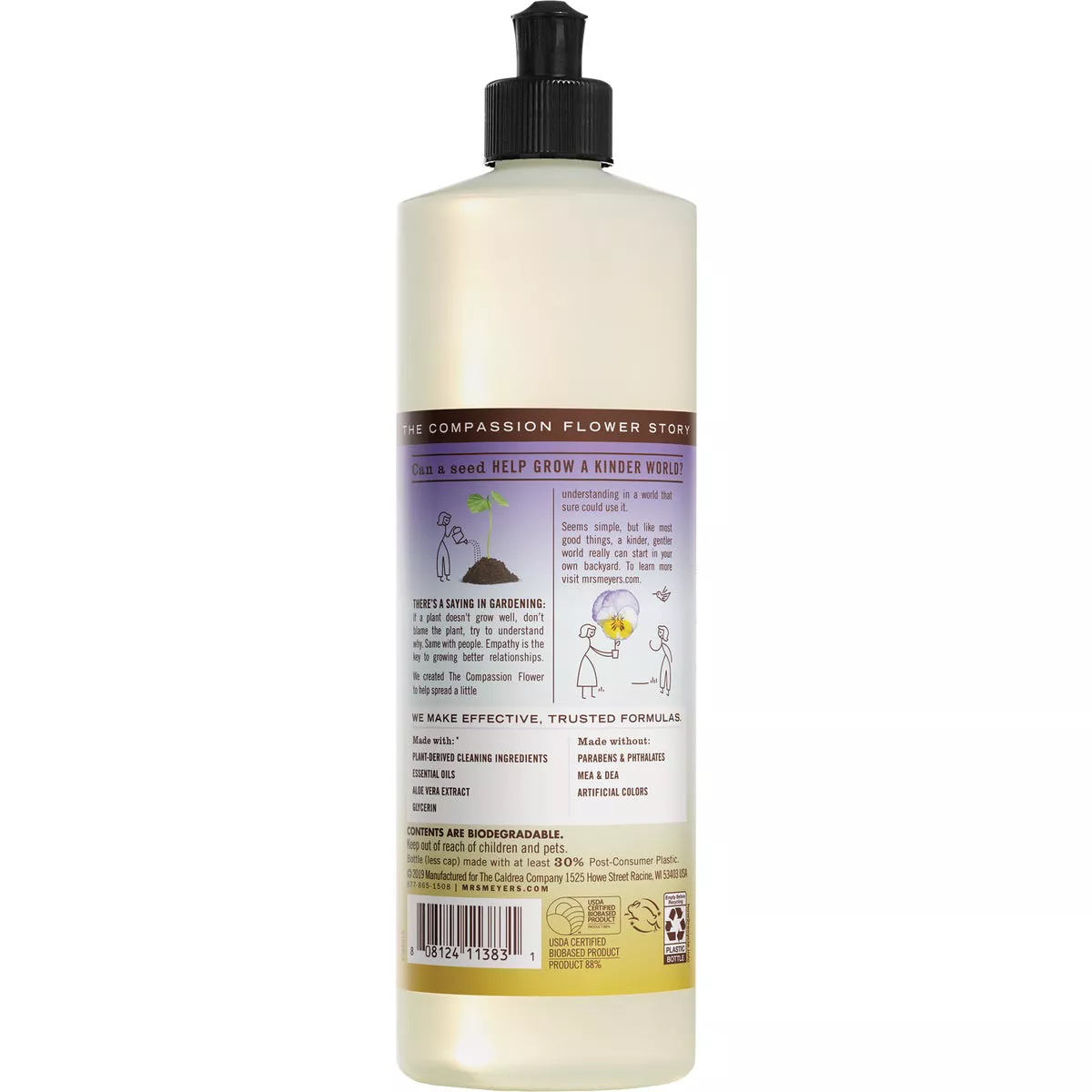 Mrs. Meyer's Clean Day 16 Oz. Compassion Flower Liquid Dish Soap