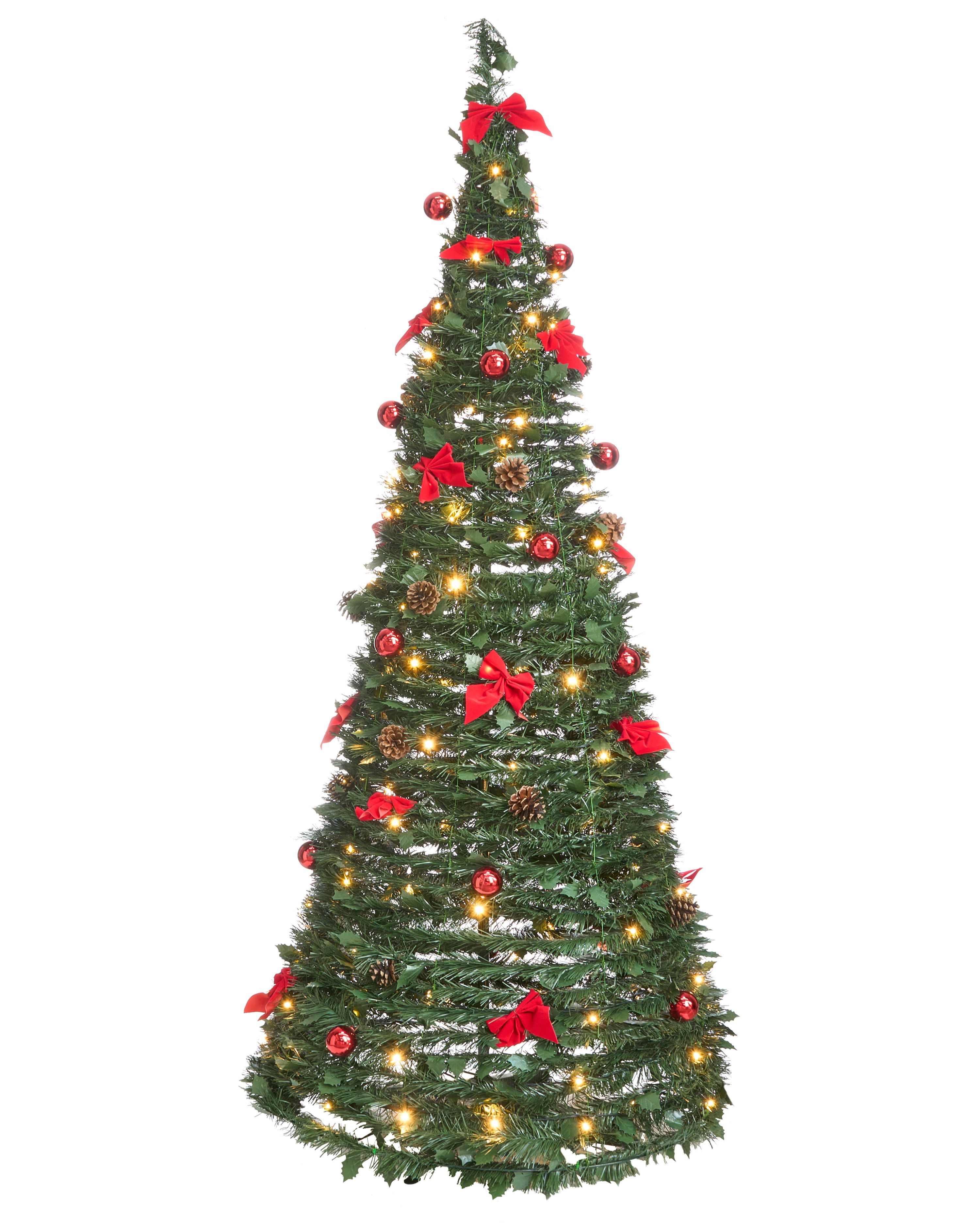 Artificial Christmas Tree Folding LED PINEORA 185 cm Green