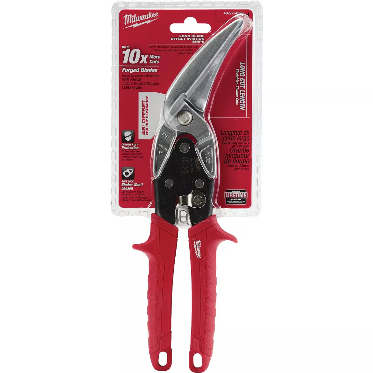 Milwaukee Left Offset Long Cut Aviation Snips