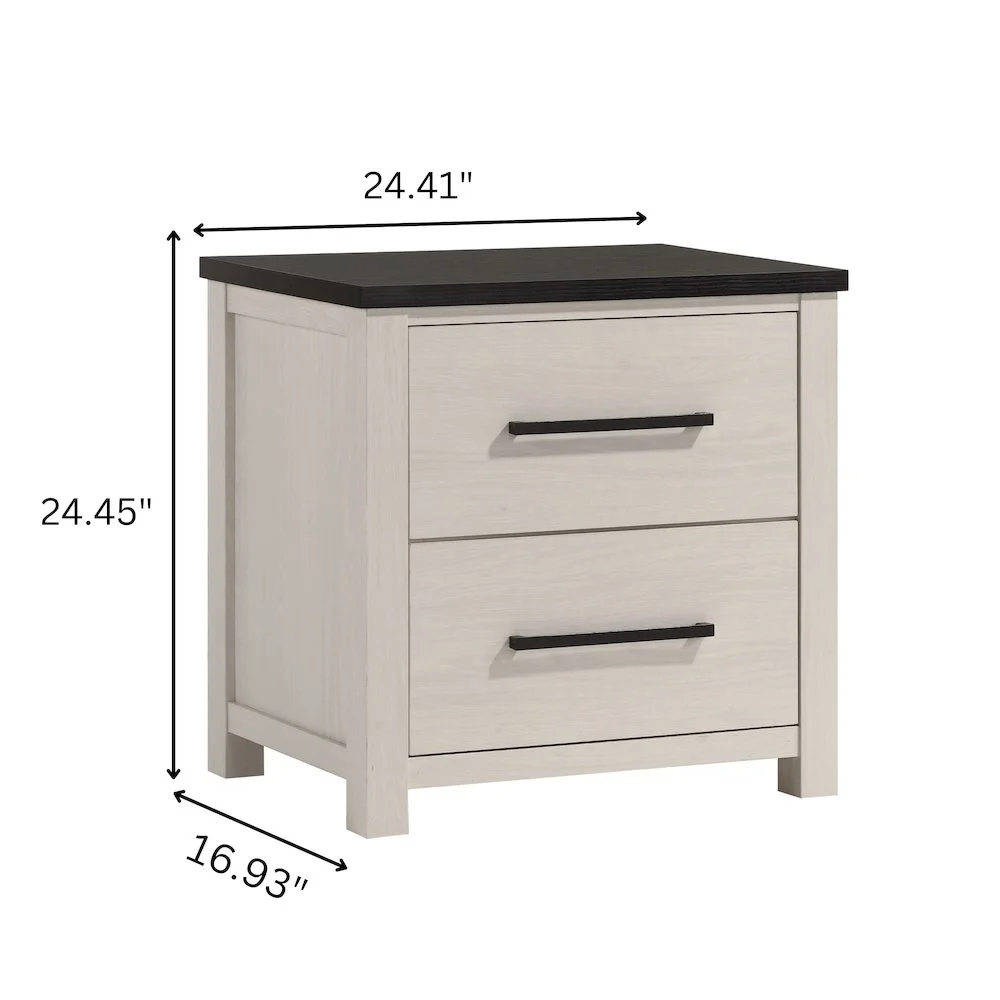 Roundhill Furniture Realynn 3-Pc Bedroom Set, King Panel Bed, 2 Nightstands