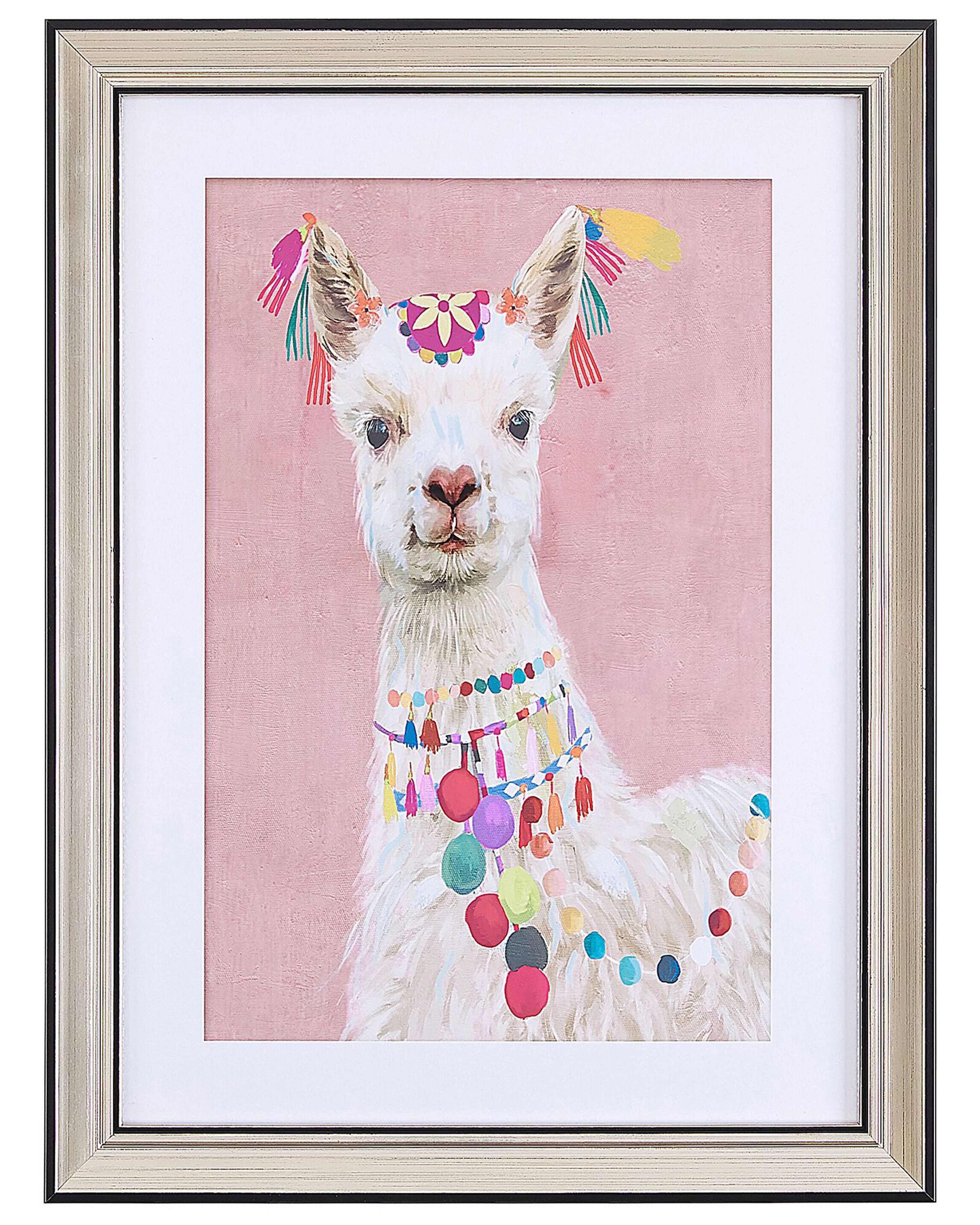 Framed Wall Print BALALA Animal Motif 30 x 40 cm Pink