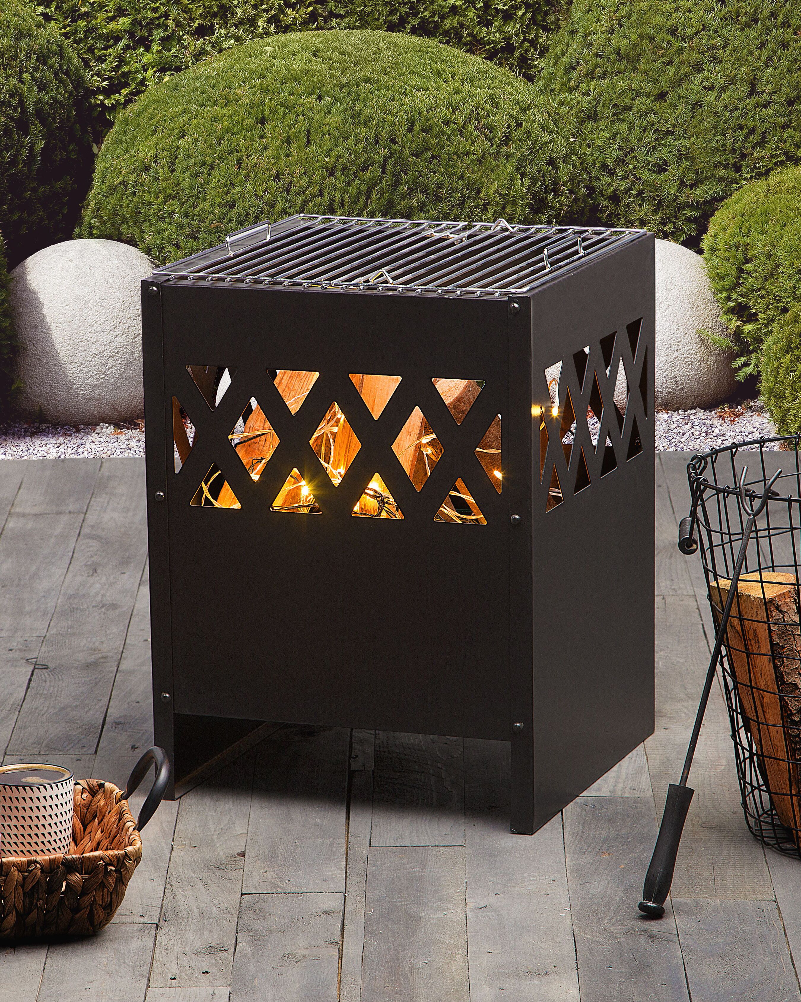 Grill Fire Pit SHIGA Metal Black